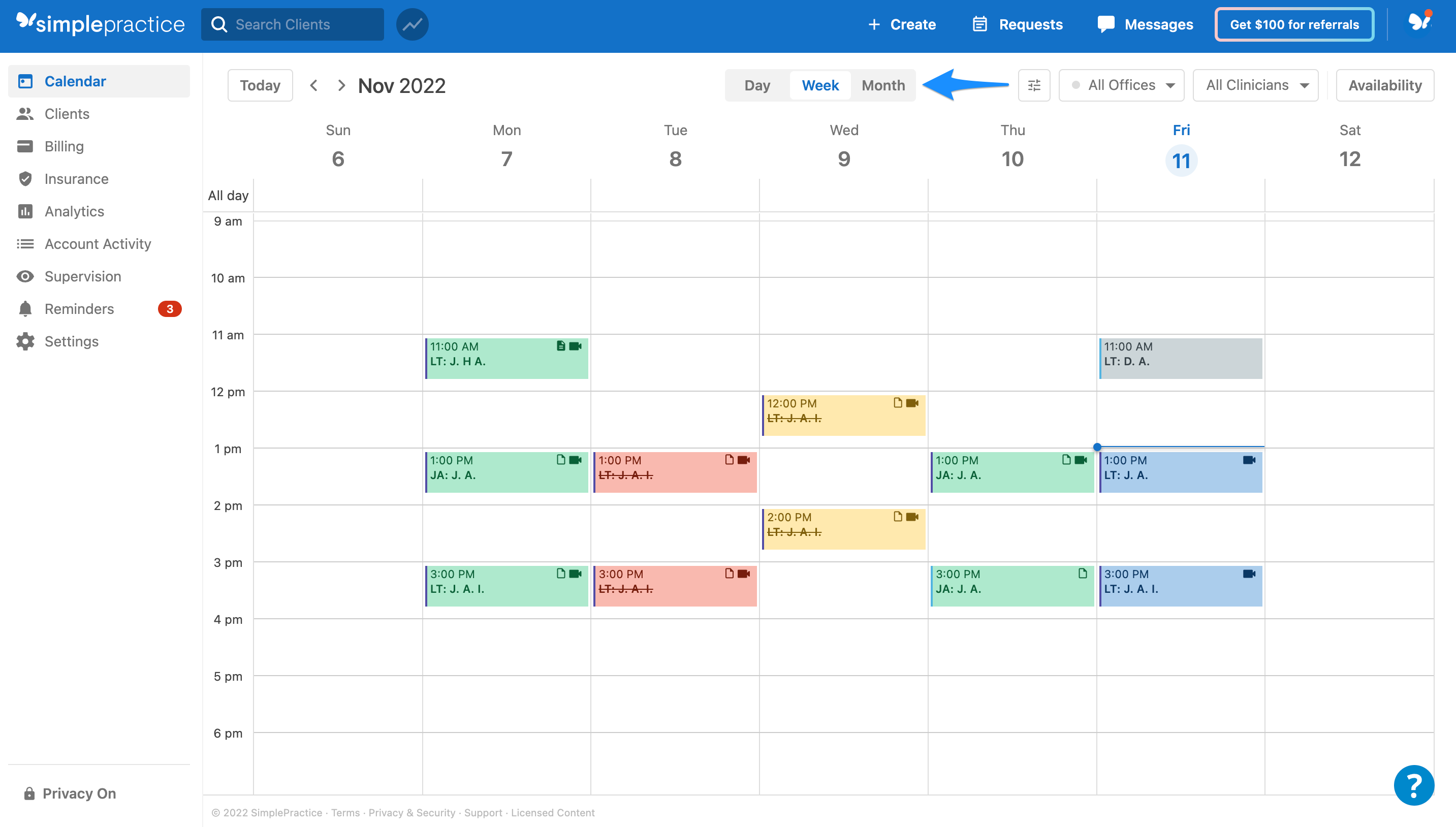 Navigating your calendar – SimplePractice Support