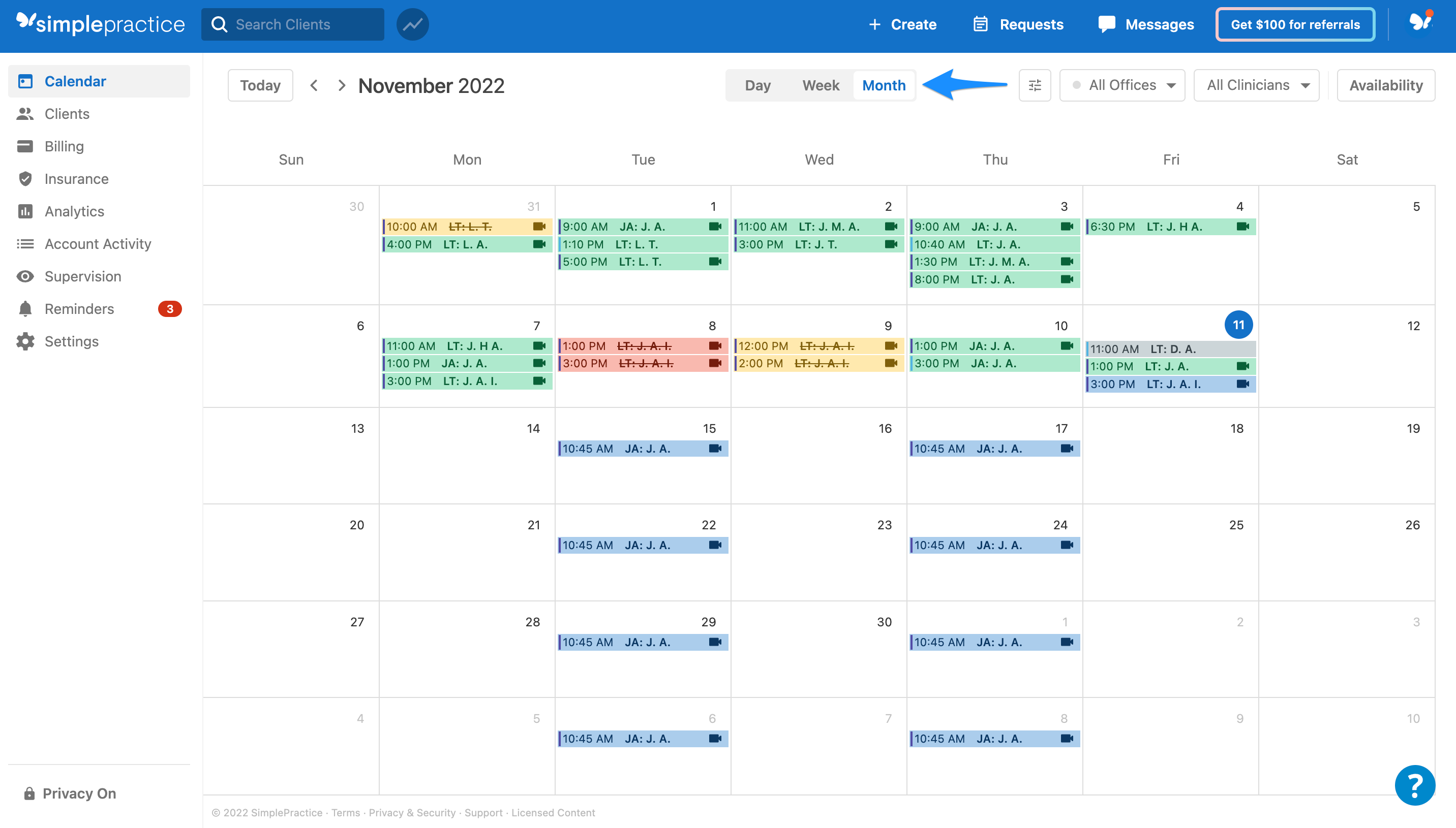 Navigating your calendar – SimplePractice Support