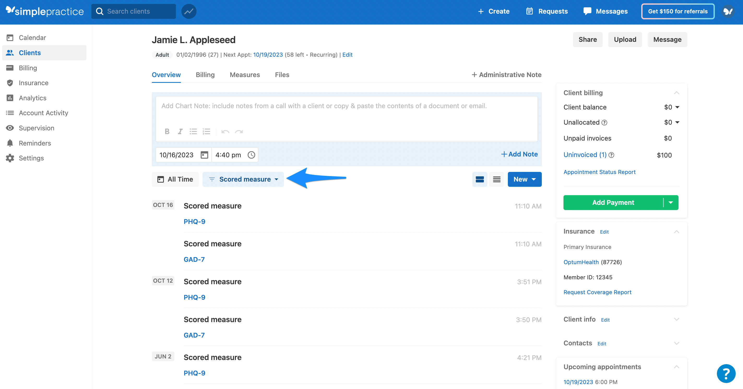 scoredmeasure.simplepractice.clientoverviewpage.png