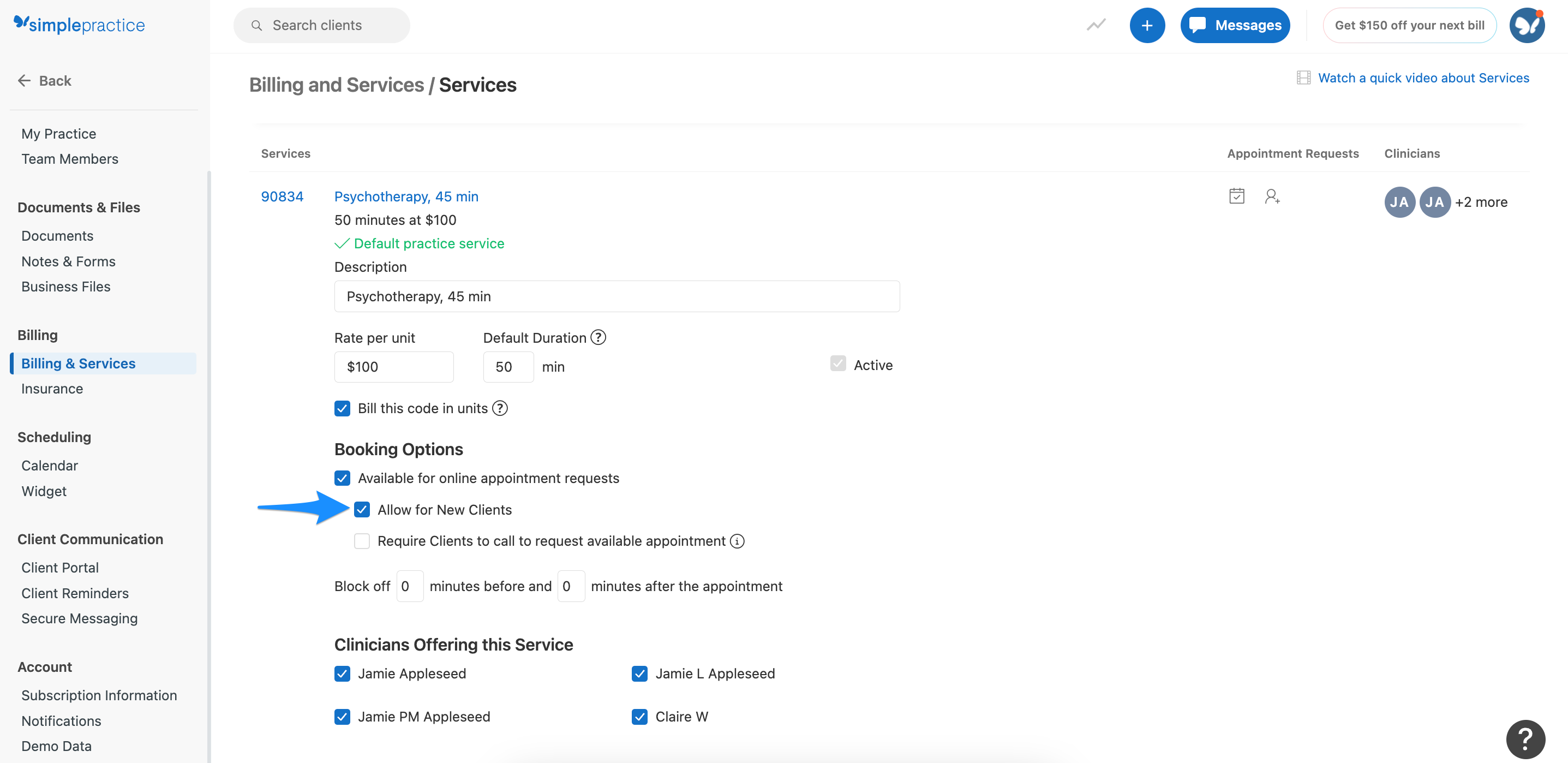 Enabling online appointment requests – SimplePractice Support