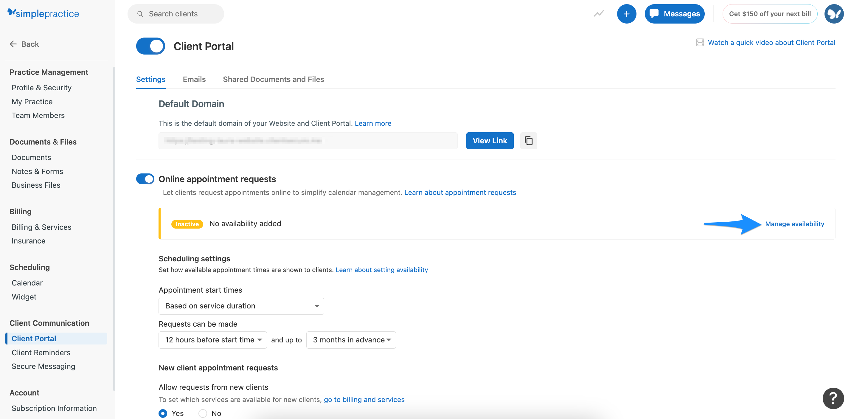 Enabling online appointment requests – SimplePractice Support