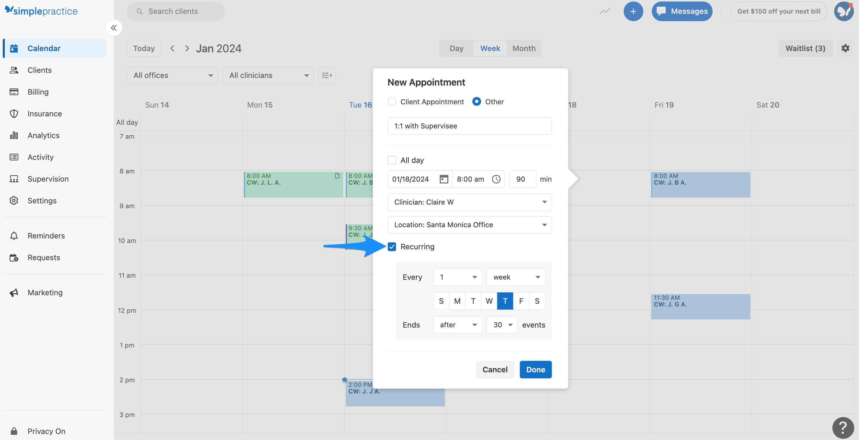 Adding and managing appointments – SimplePractice Support