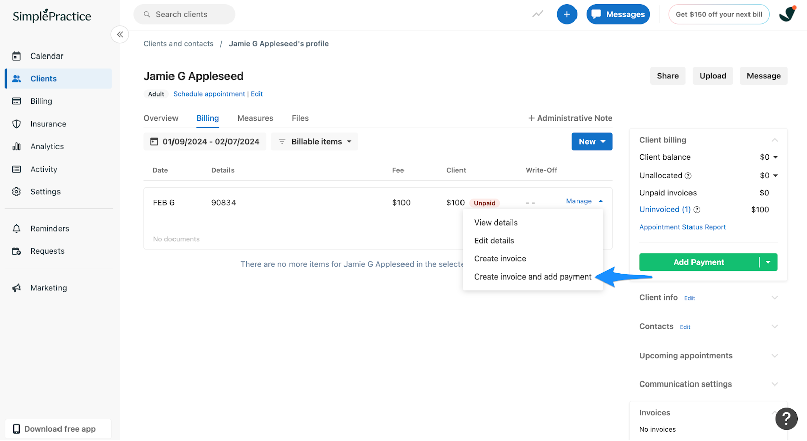 createinvoiceandaddpayment.simplepractice.clientoverview.png