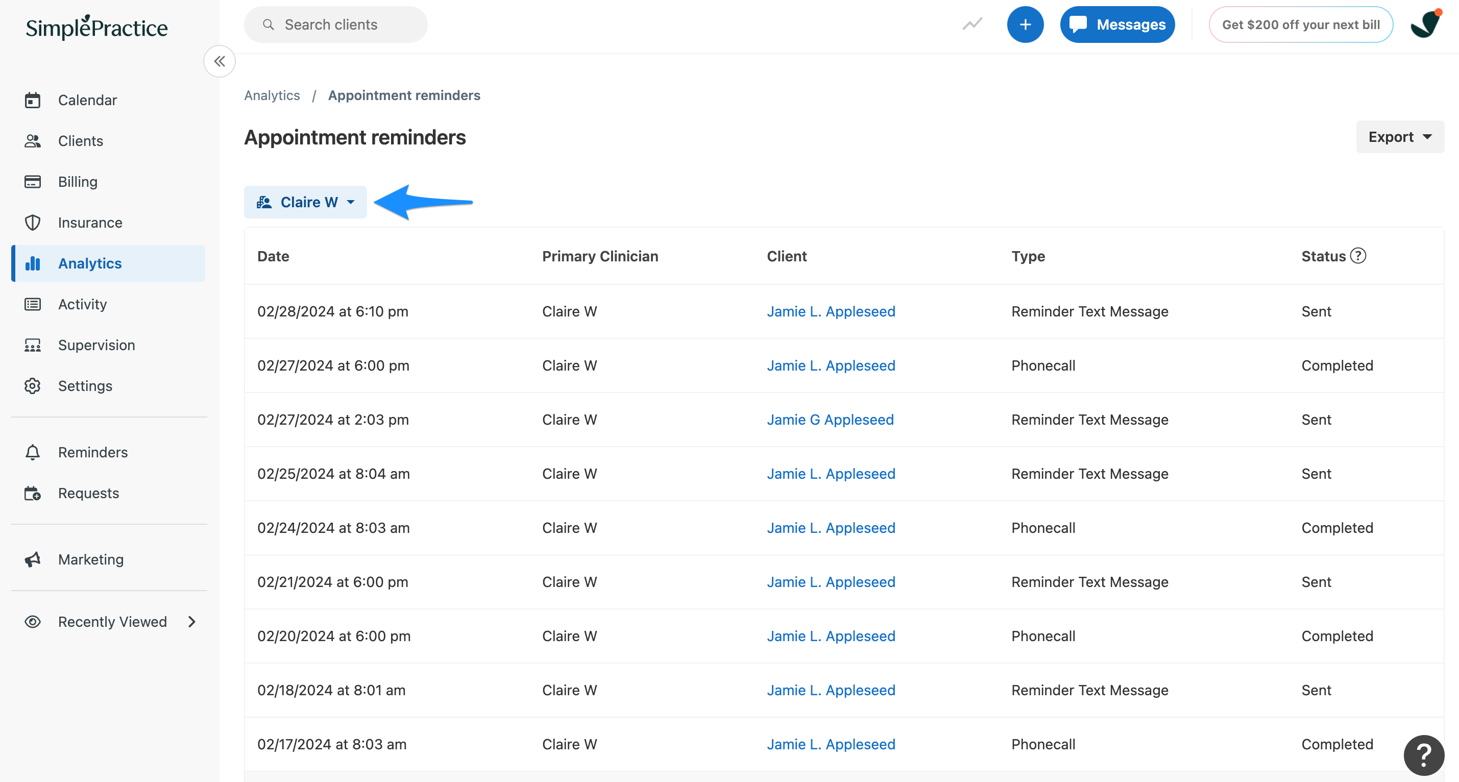 clinicianfilter.simplepractice.appointmentreminders.png