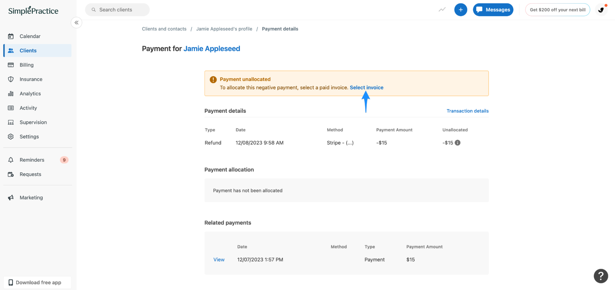 selectinvoicenegativeunallocated.simplepractice.billing.png