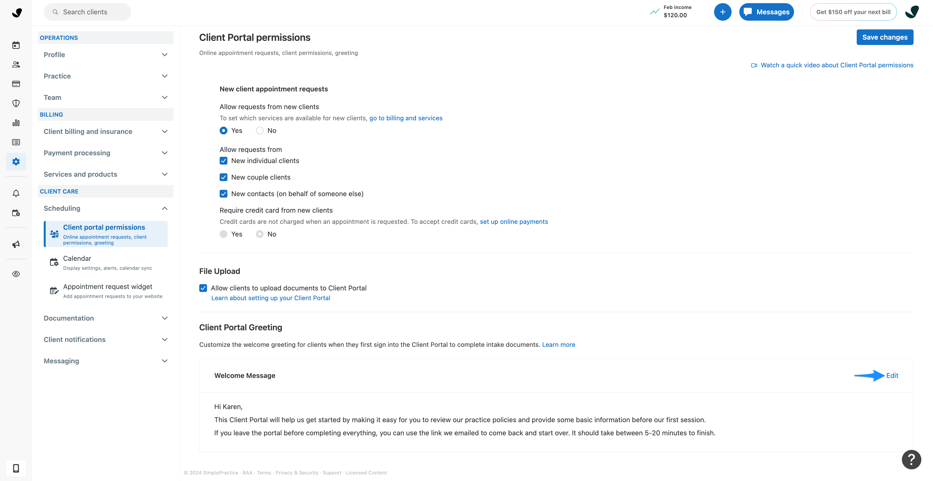 Setting up the Client Portal – SimplePractice Support