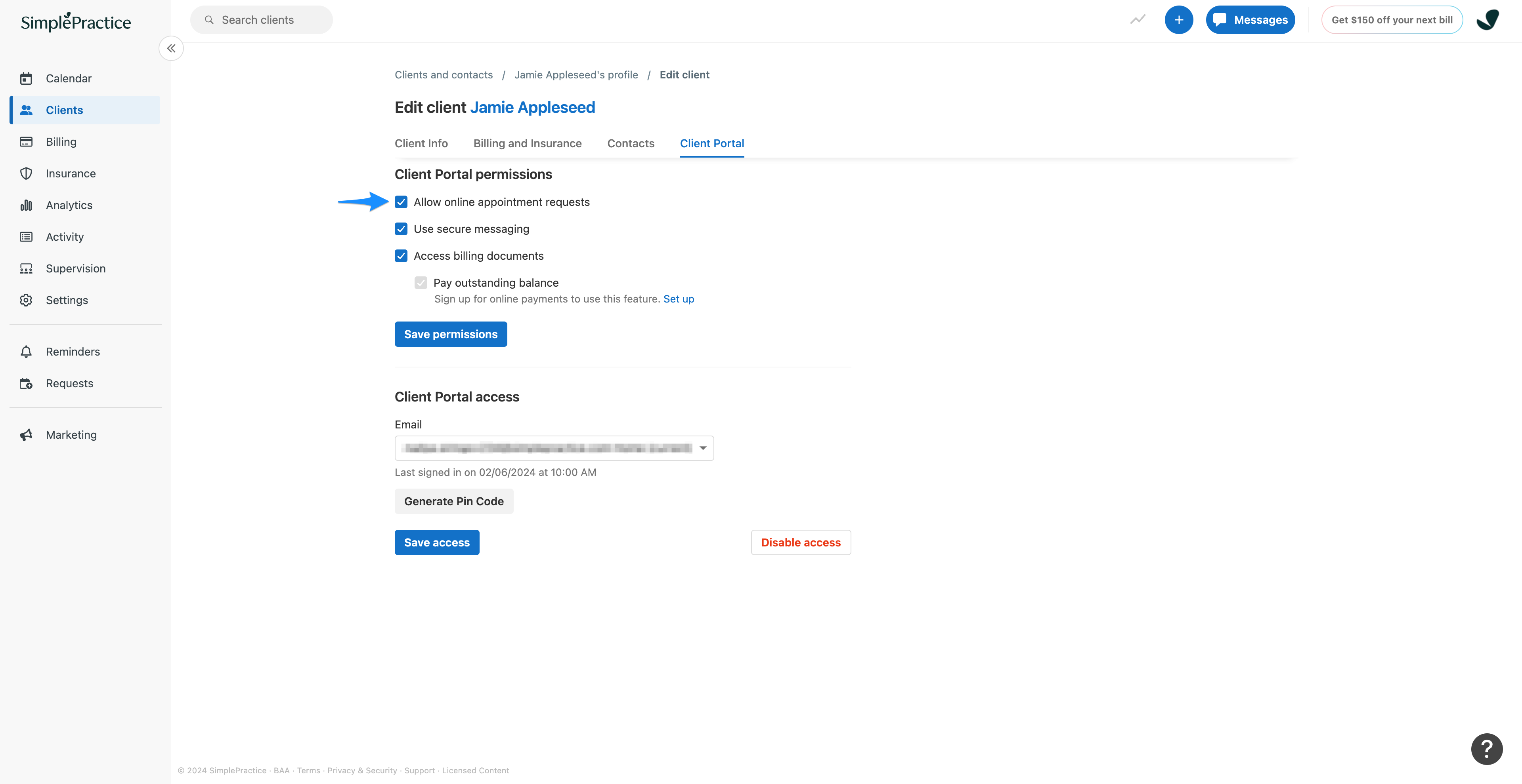 Enabling online appointment requests – SimplePractice Support