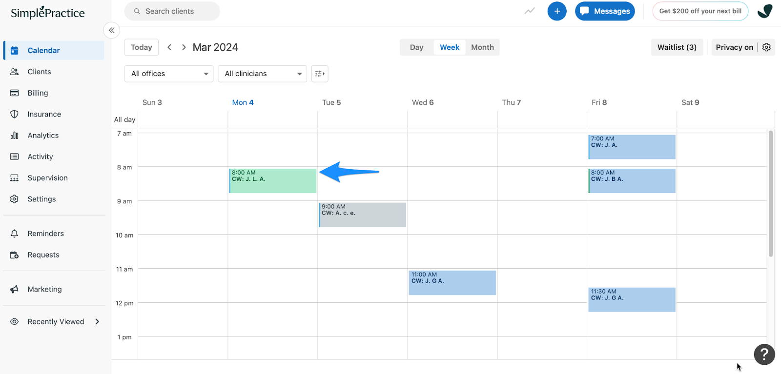 Navigating your calendar – SimplePractice Support