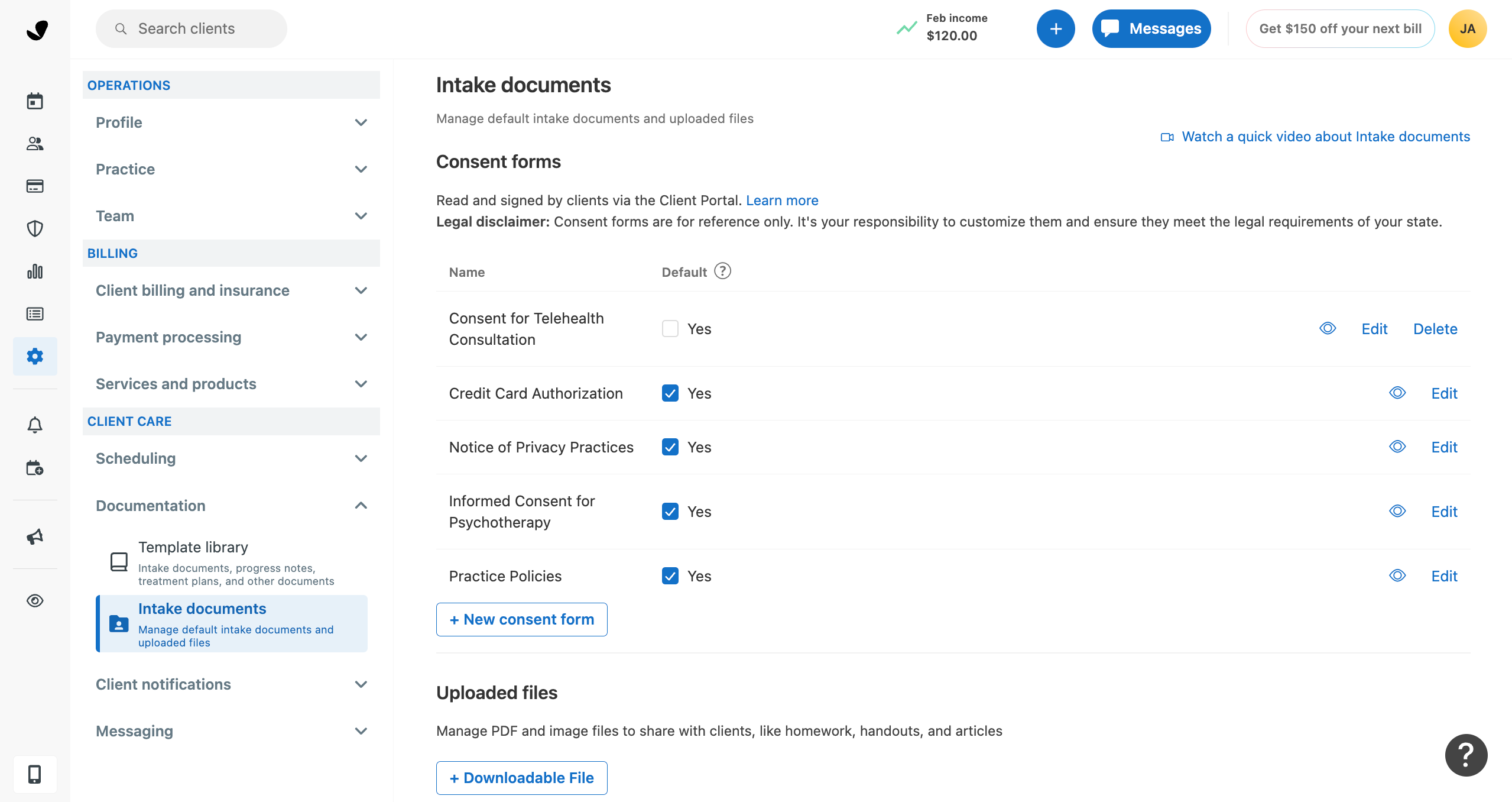 Sending intake forms and documents to clients – SimplePractice Support