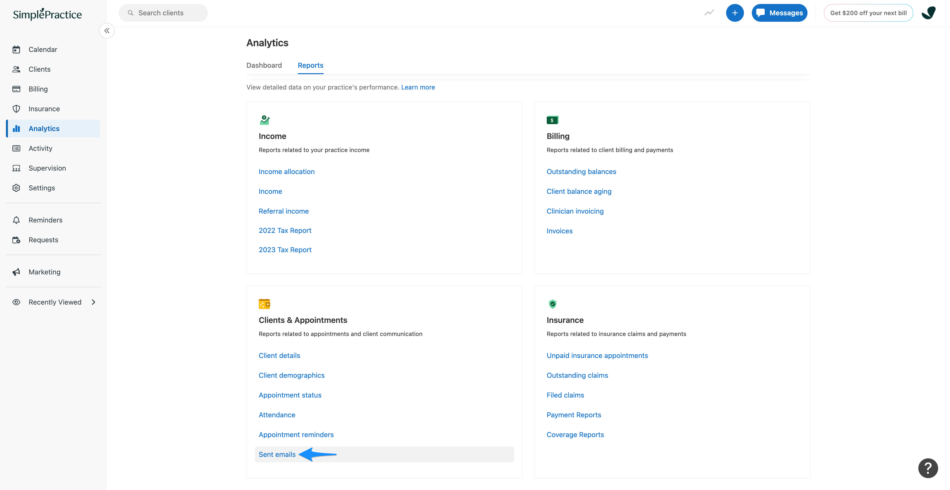 sentemailsreport.simplepractice.reportspage.png