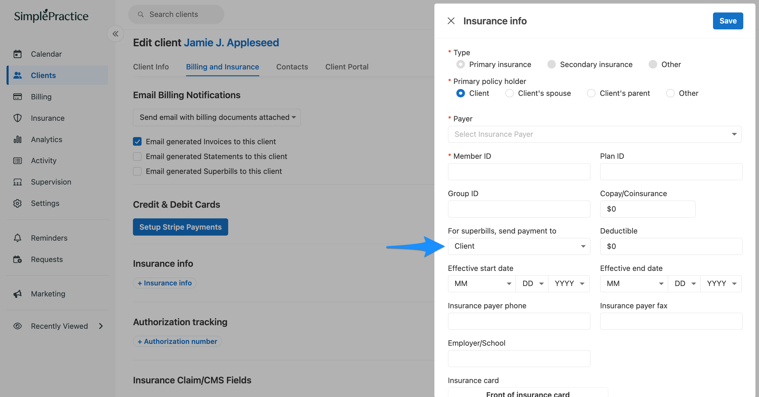 sendpaymentto.simplepractice.insuranceinfo.png