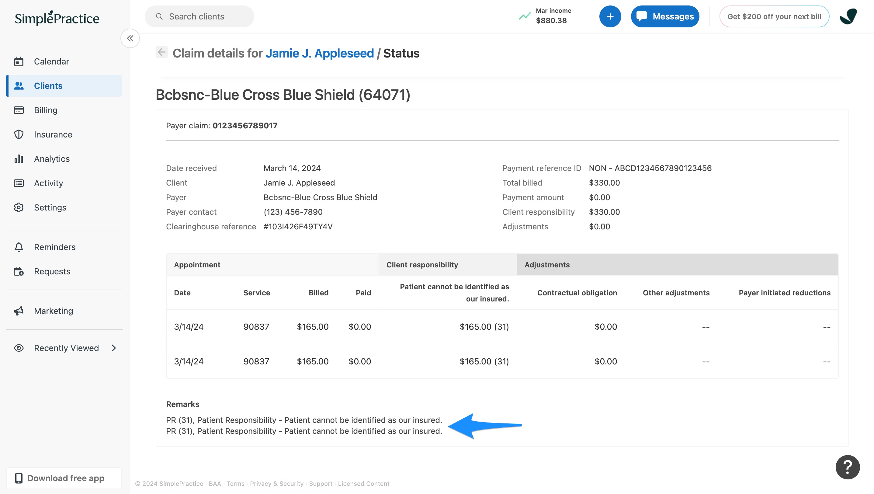deniedclaimremarks.simplepratice.paymentreports.jpg