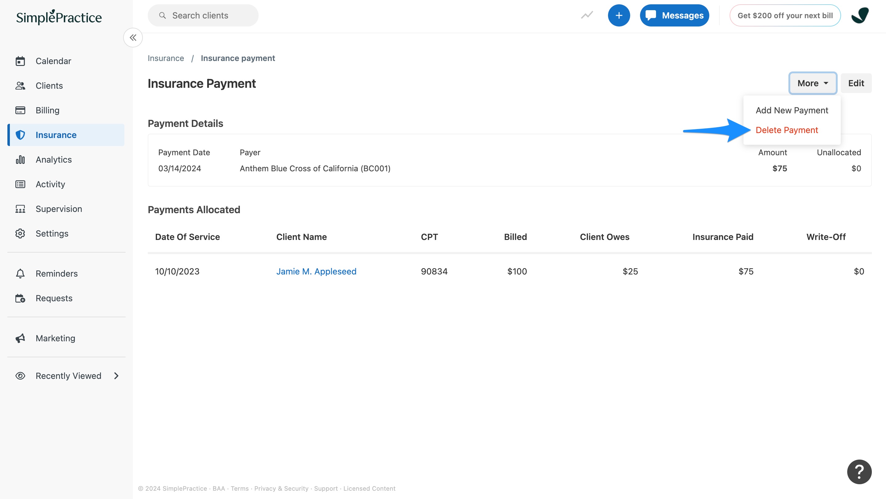 deletepayment.simplepractice.insurancepayments.jpg