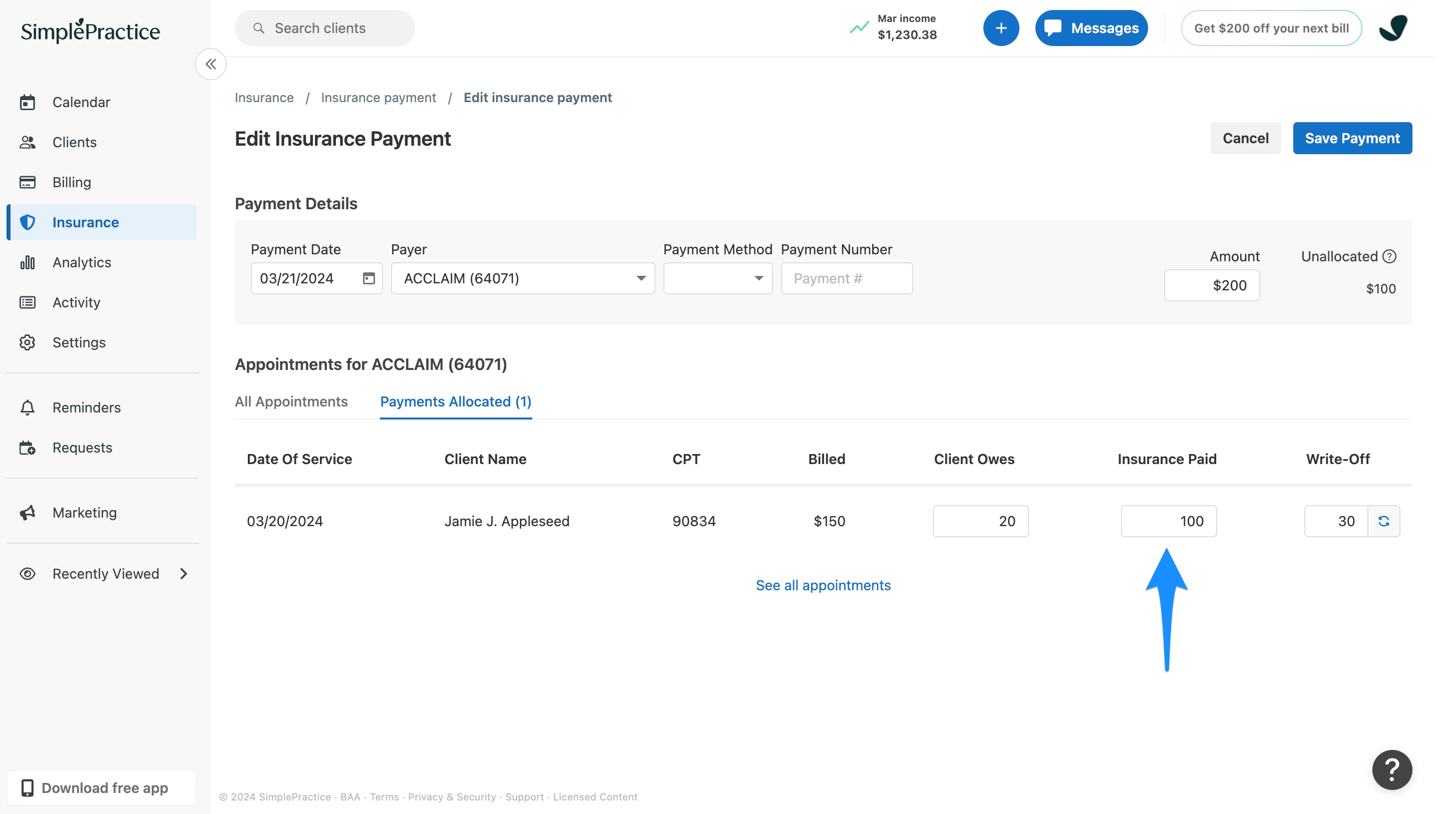 insurancepaid.simplepractice.misallocatedinsurancepayment.jpg
