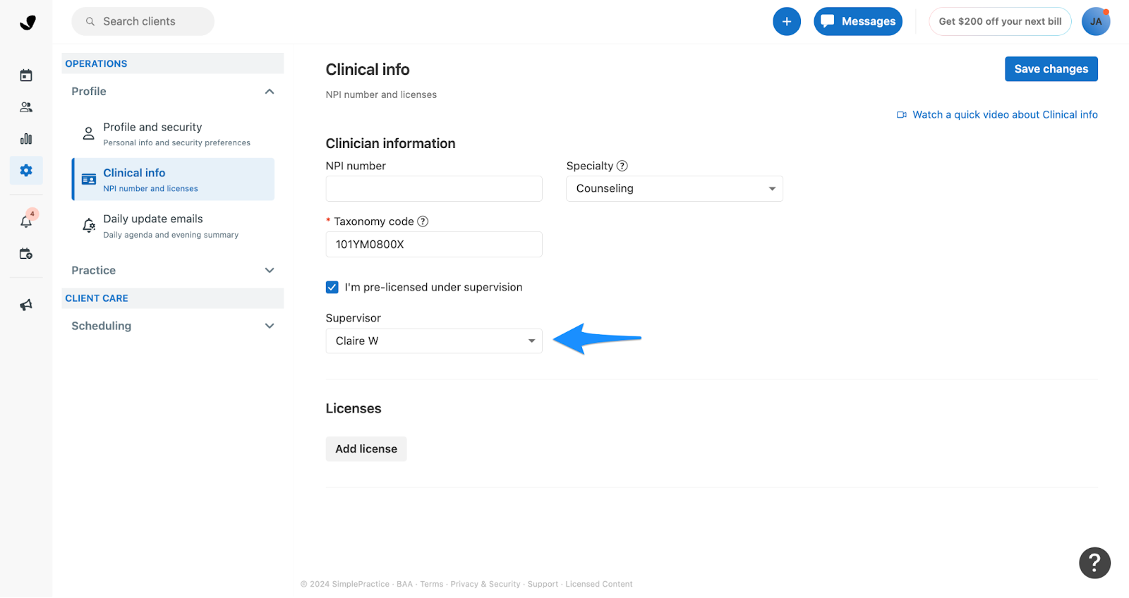designatesupervisor.simplepractice.clinicalinfo.png
