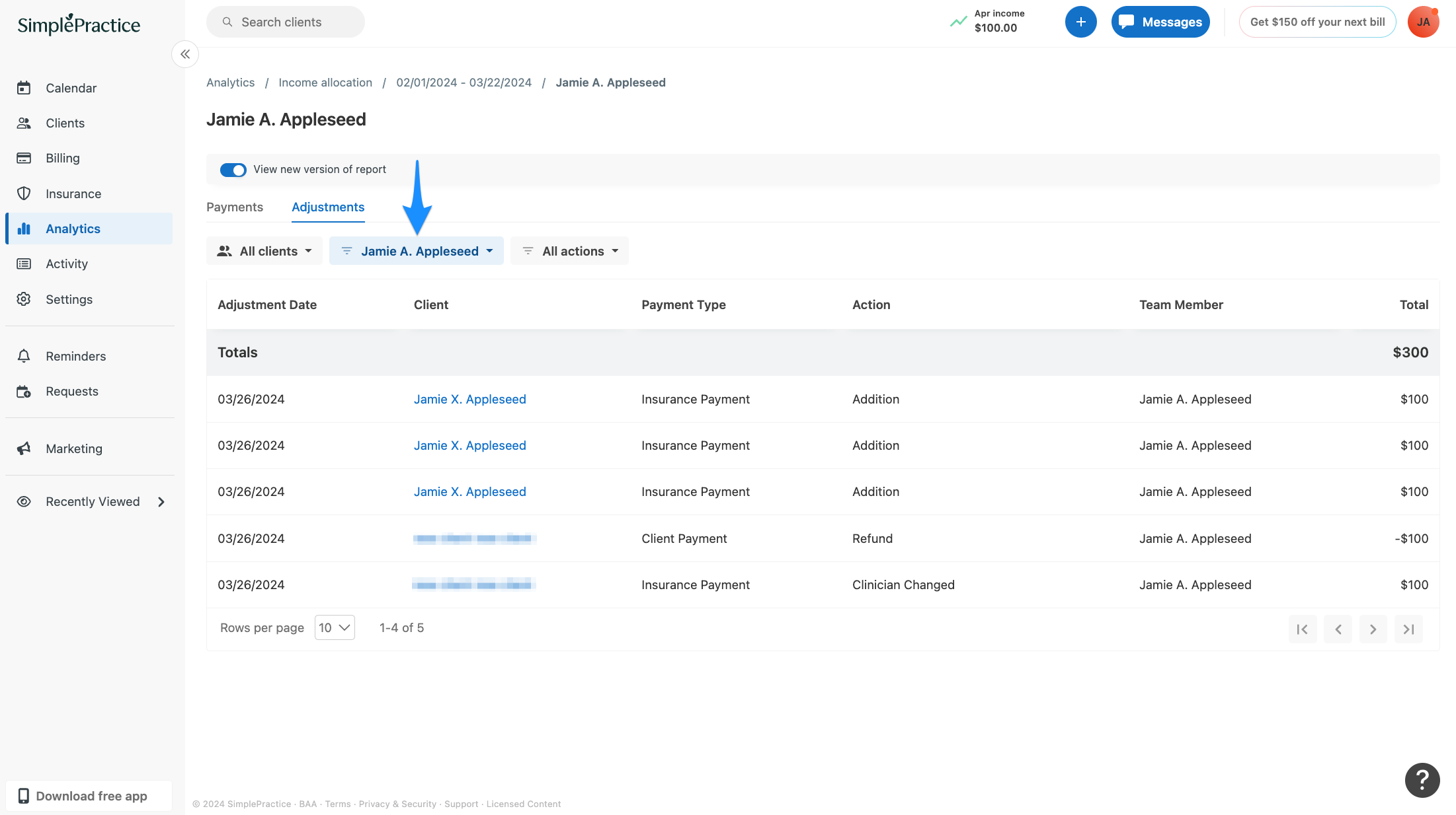 filterbyclinician.simplepractice.adjustmentstab.png