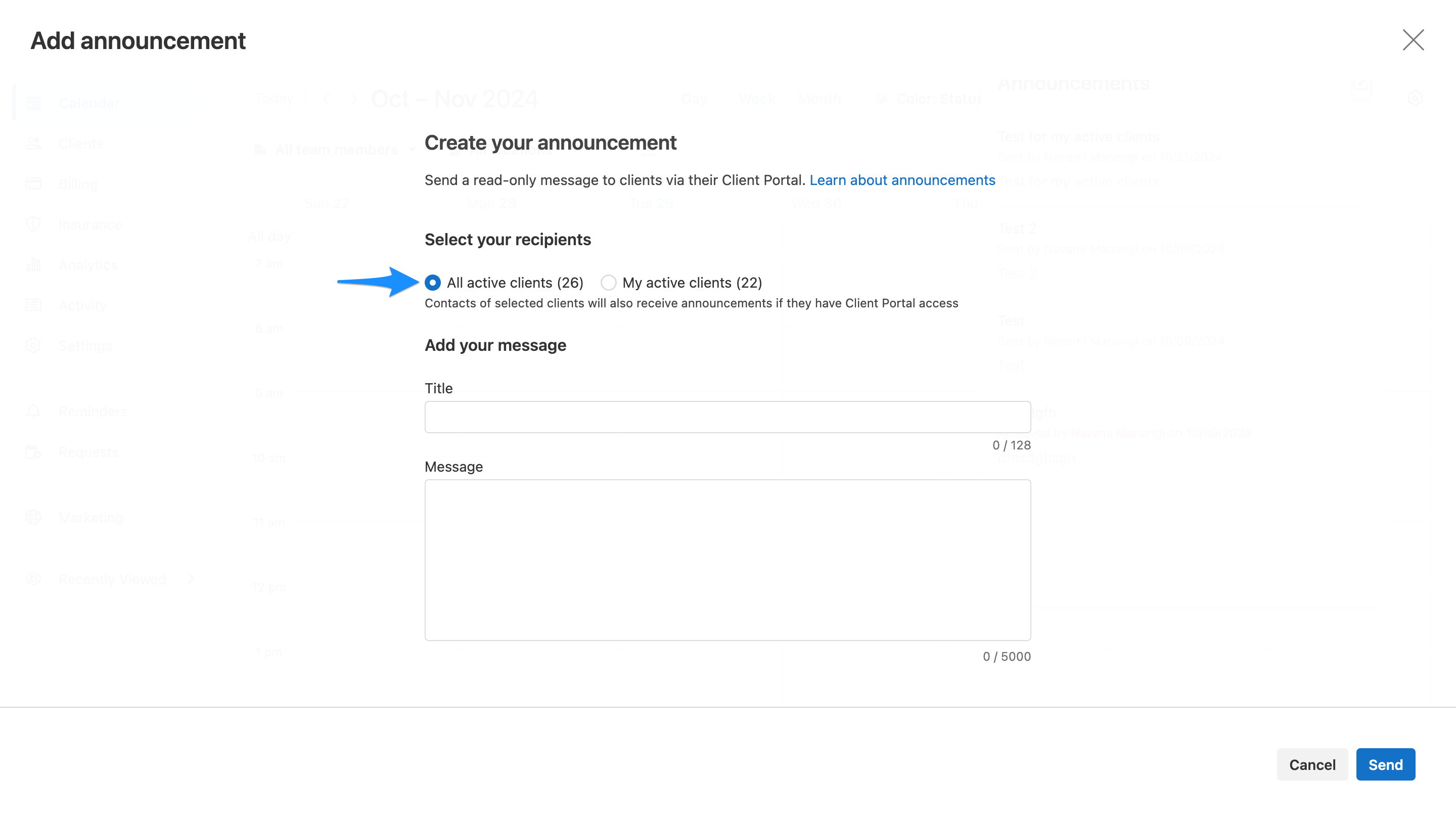 allorownclients.simplepractice.clientannouncements.png