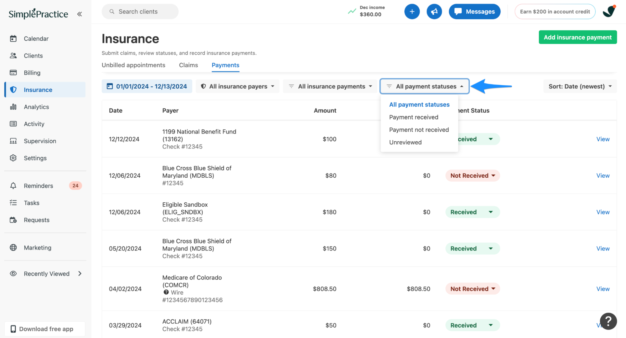 statusdropdown.simplepractice.insurance.png