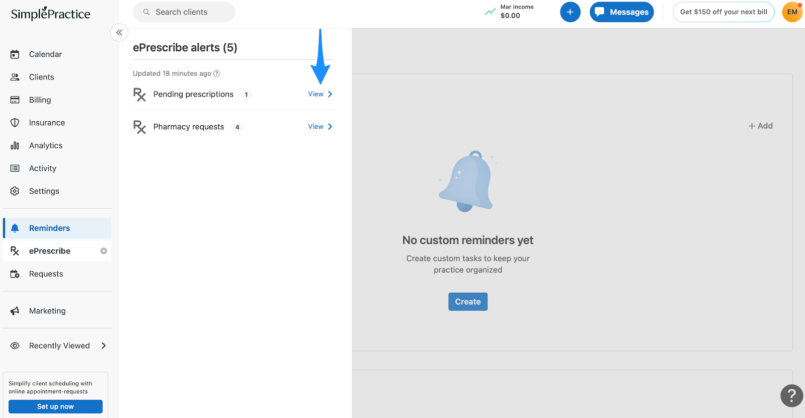 view.simplepractice.eprescribealerts.png
