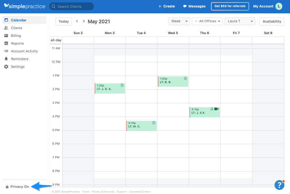 Navigating your calendar – SimplePractice Support