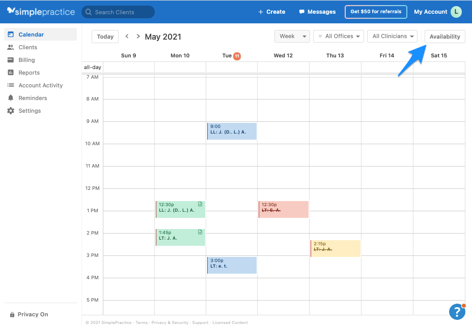 Managing your Availability SimplePractice Support