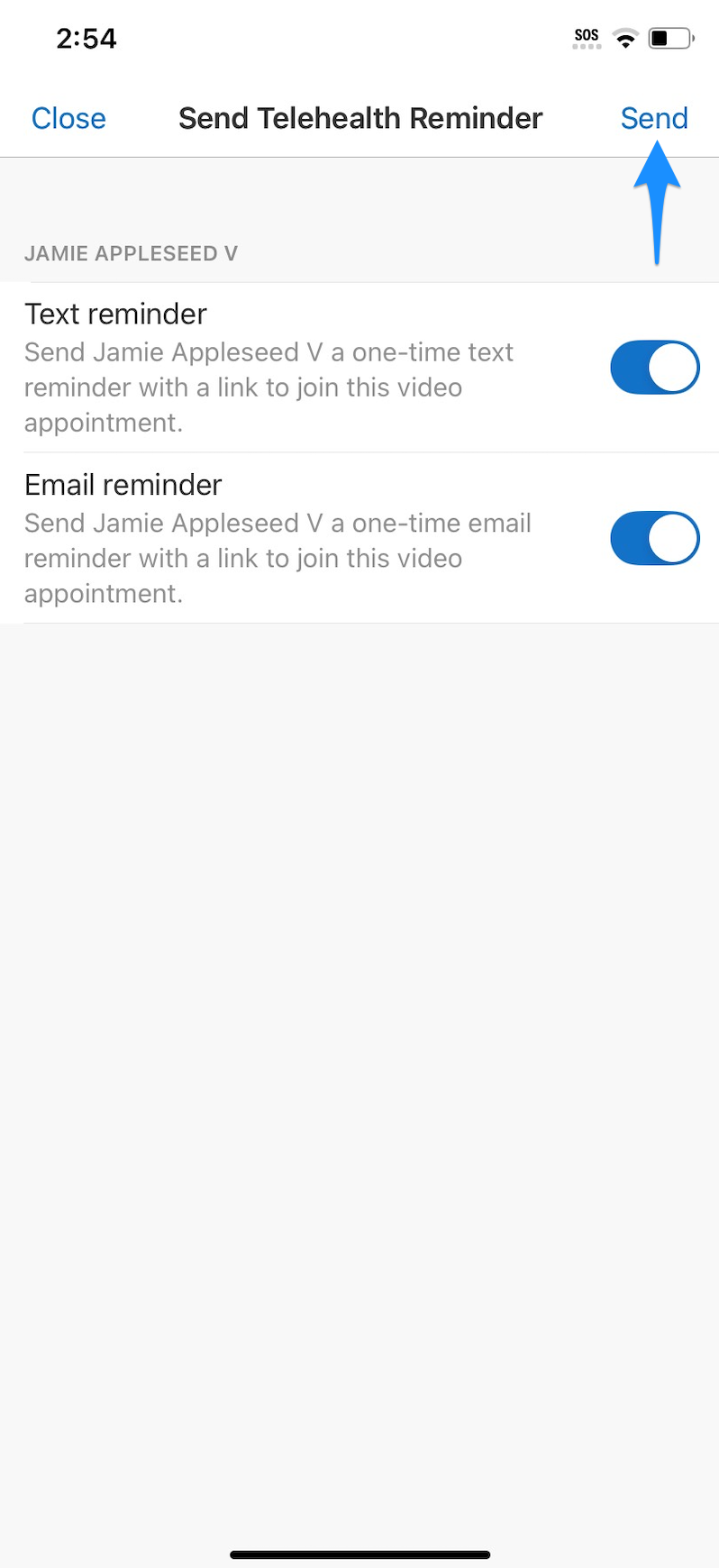 send.legacysimplepracticemobileapp.sendtelehealthreminder.png
