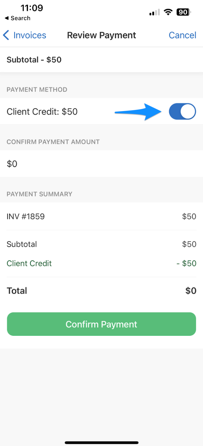 clientcredit.legacysimplepracticemobileapp.reviewpayment.png