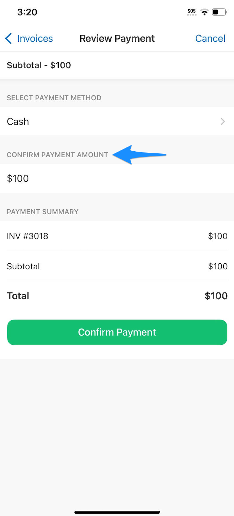 confirmpaymentamount.legacysimplepracticemobileapp.reviewpayment.png