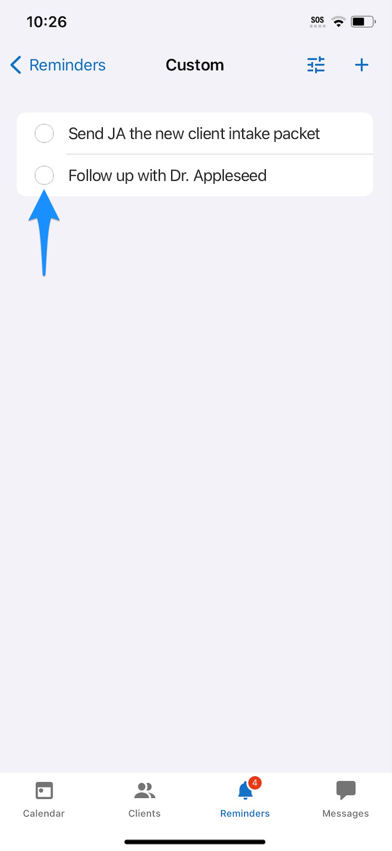 dismissreminder.simplepracticemobileapp.customreminders.png