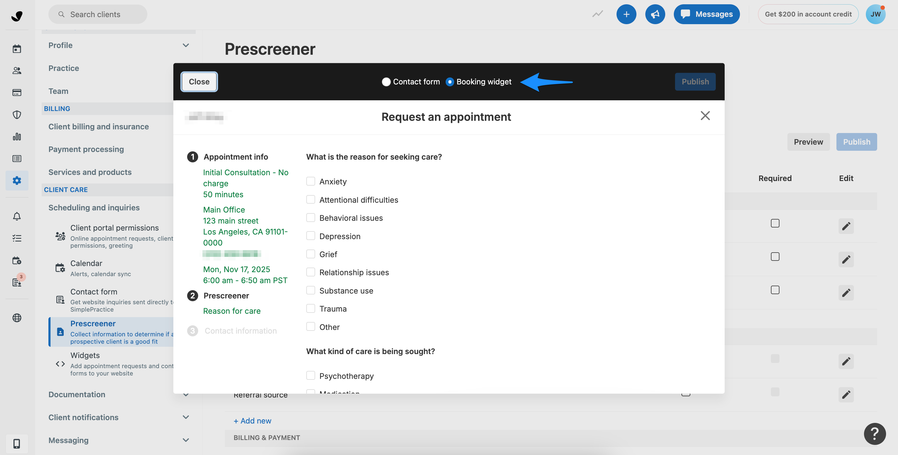 setting-up-and-managing-your-prescreener-simplepractice-support