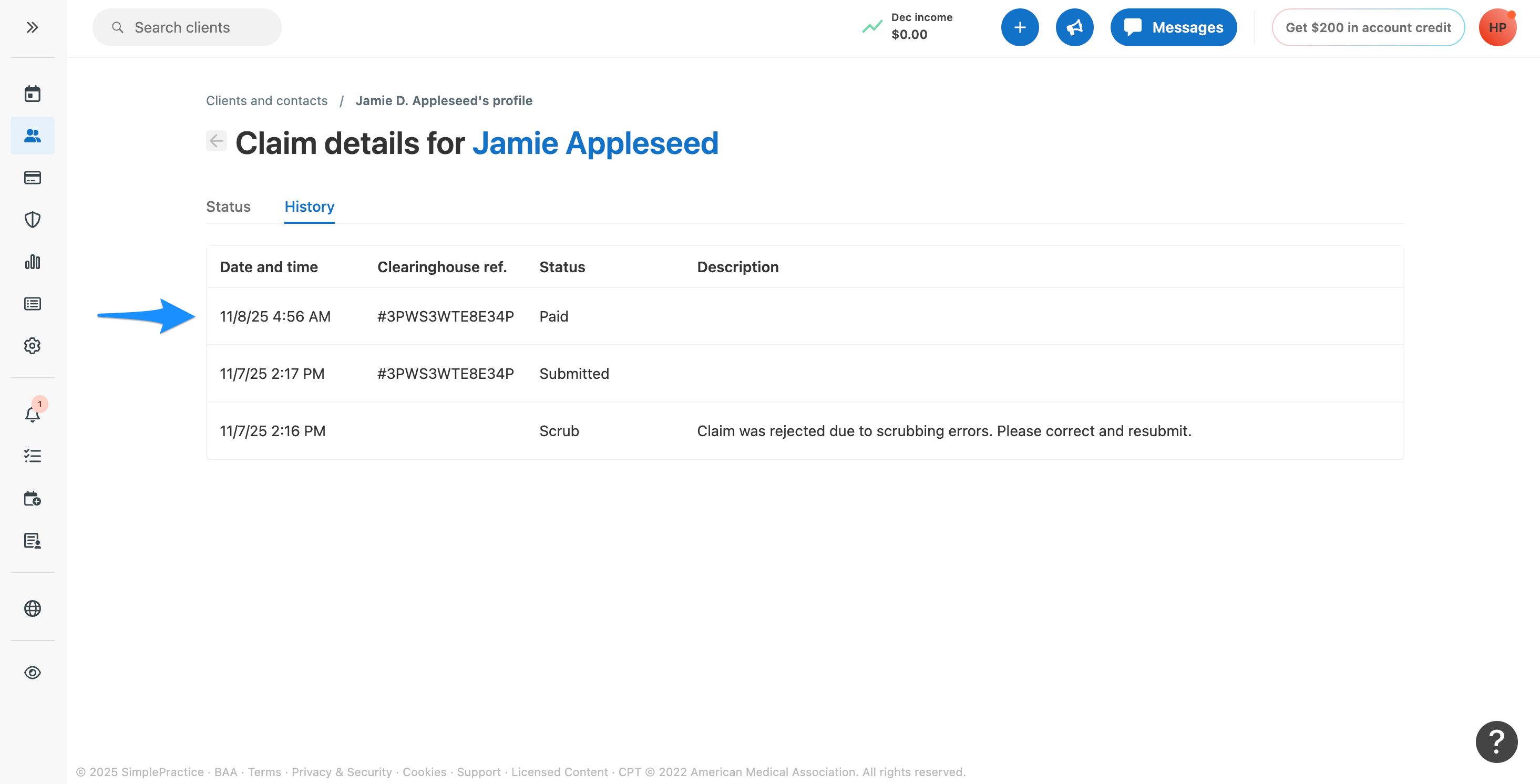 Using claim reference numbers – SimplePractice Support