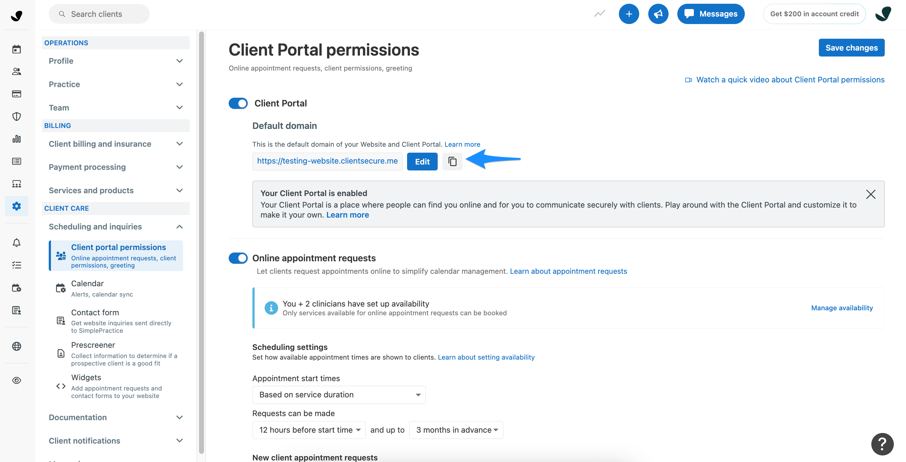 Pointing the copy icon