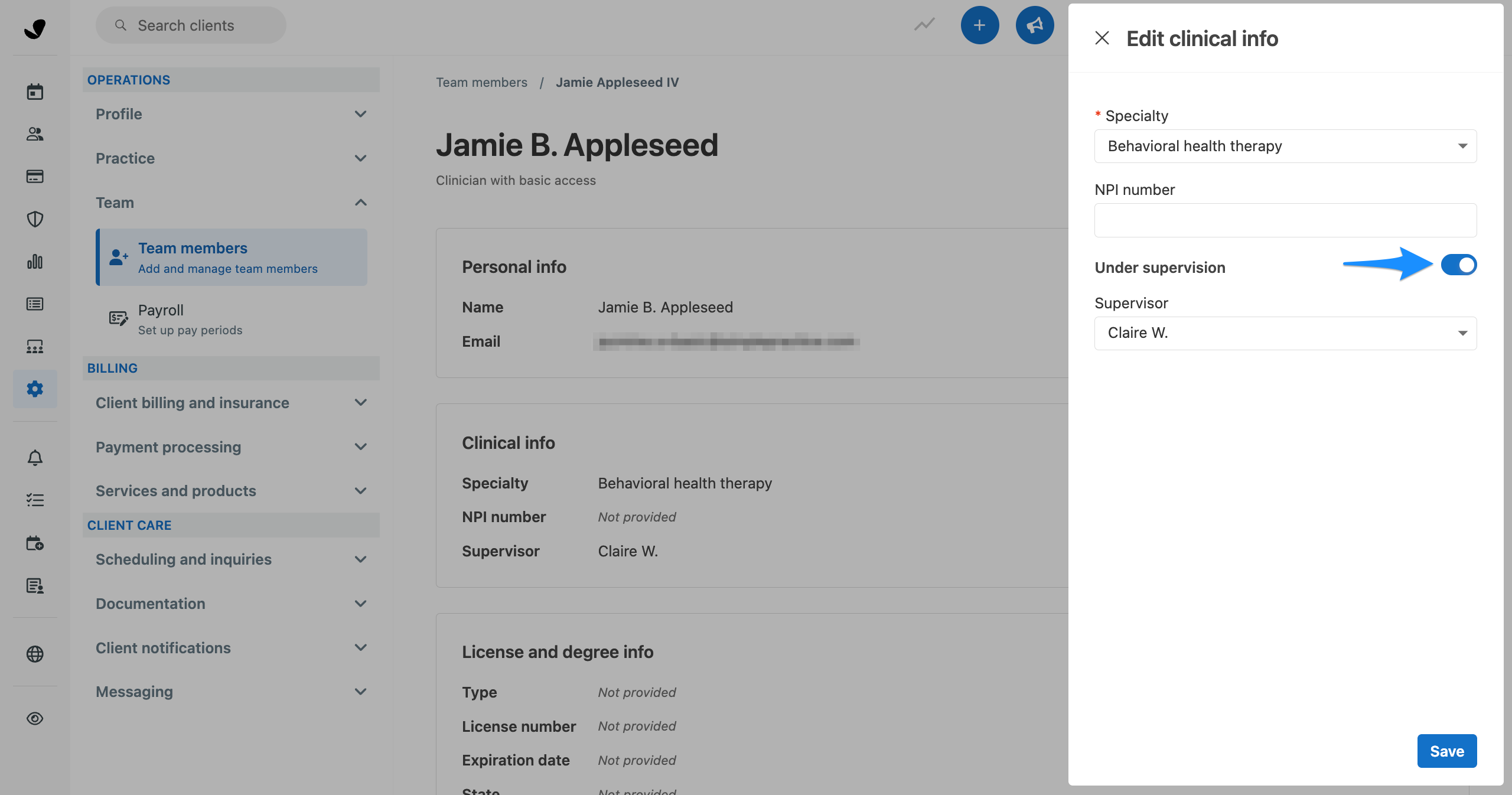 Designating a clinician as a supervisor or supervisee – SimplePractice ...