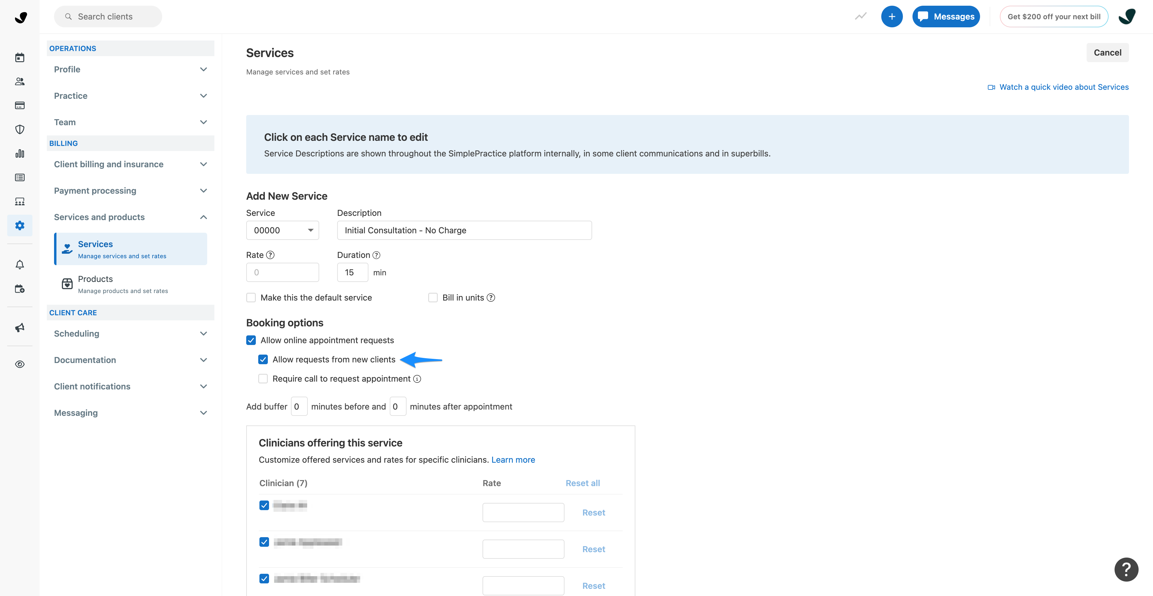 Creating an initial consultation service