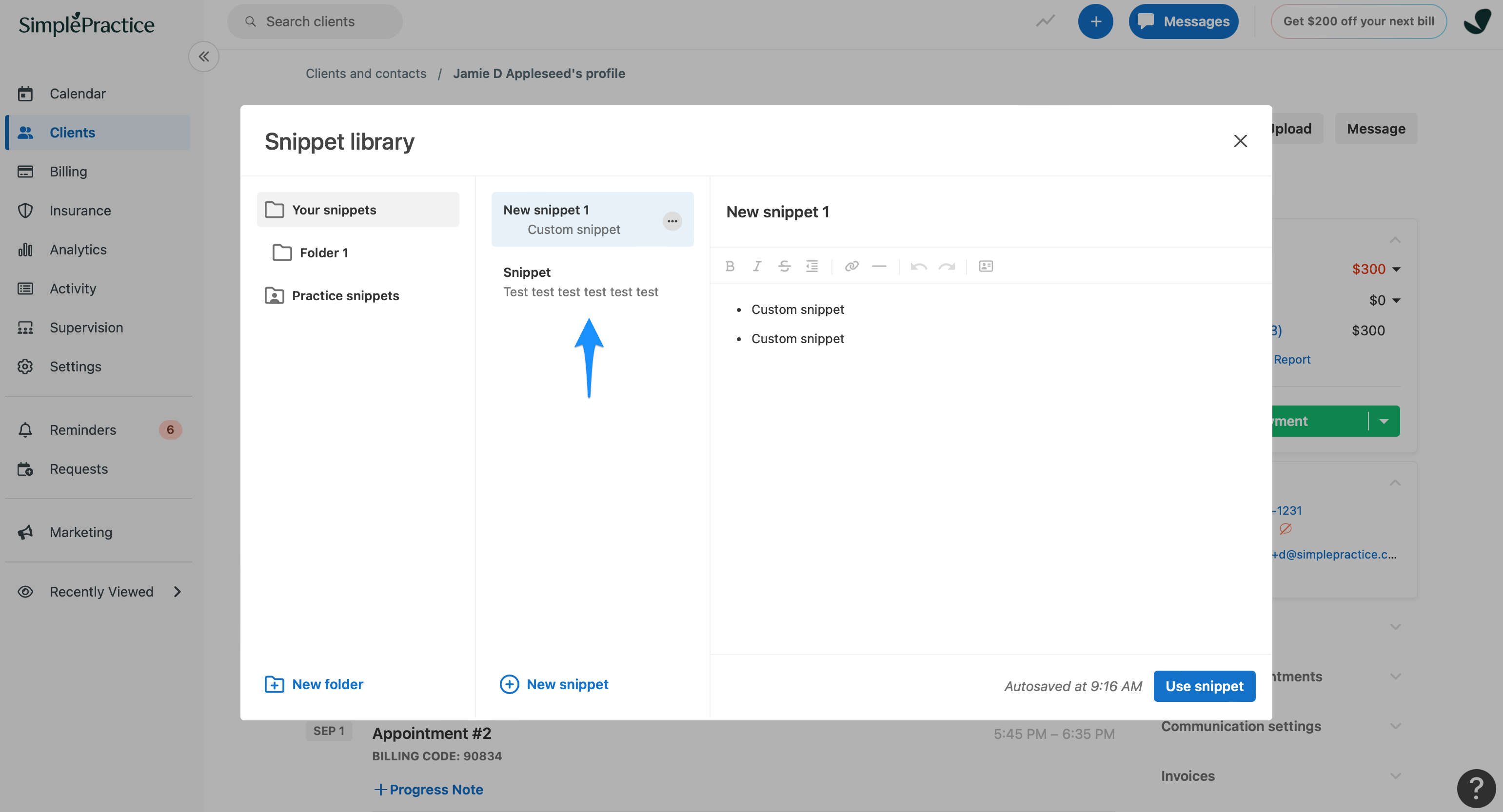 existingsnippet.simplepractice.snippets.png