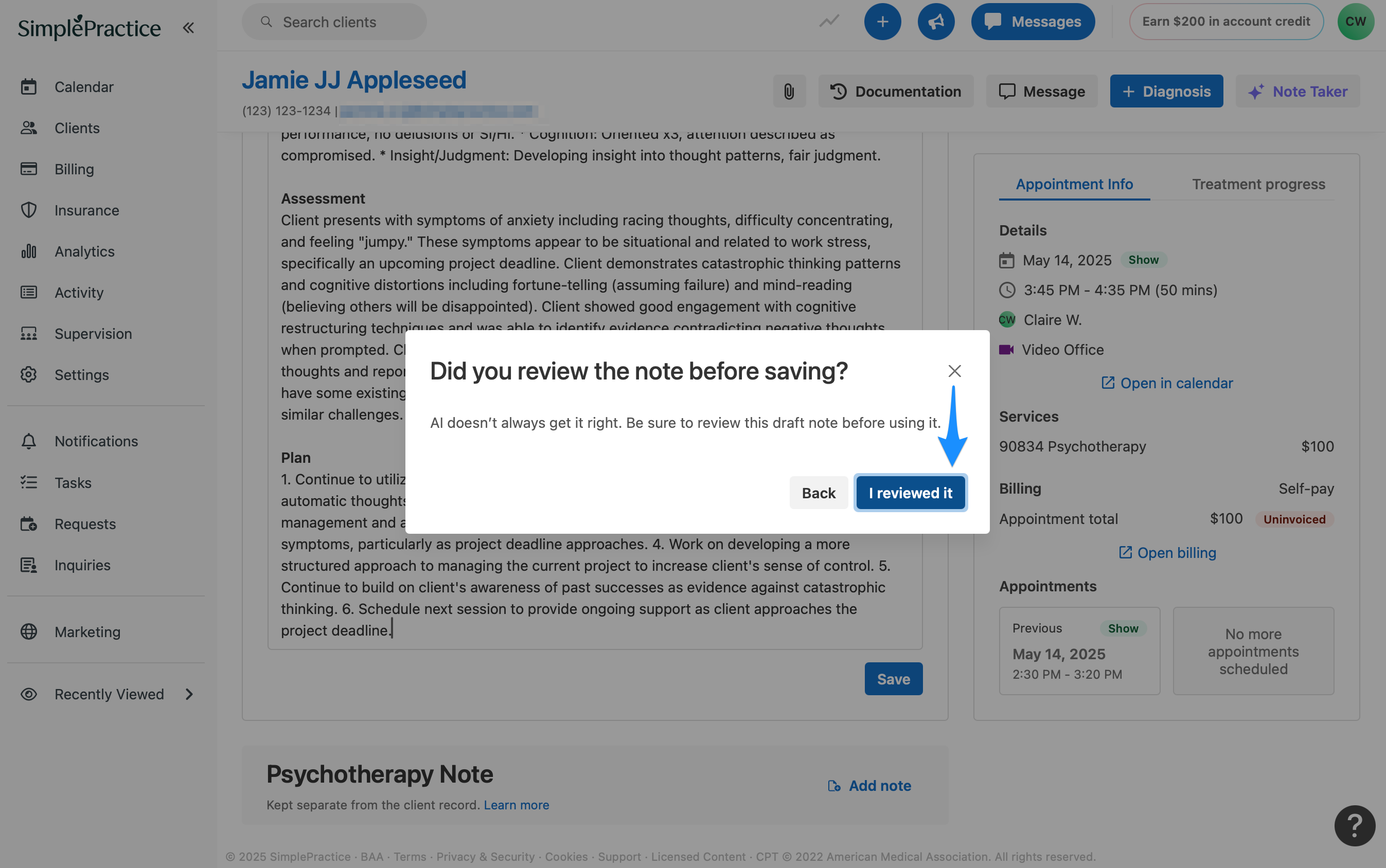Using Note Taker with telehealth – SimplePractice Support
