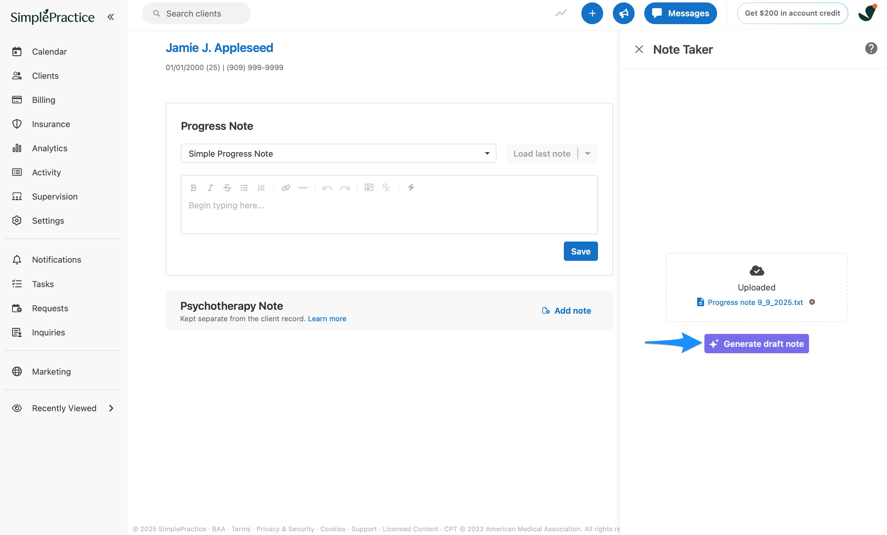 Uploading files for Note Taker – SimplePractice Support