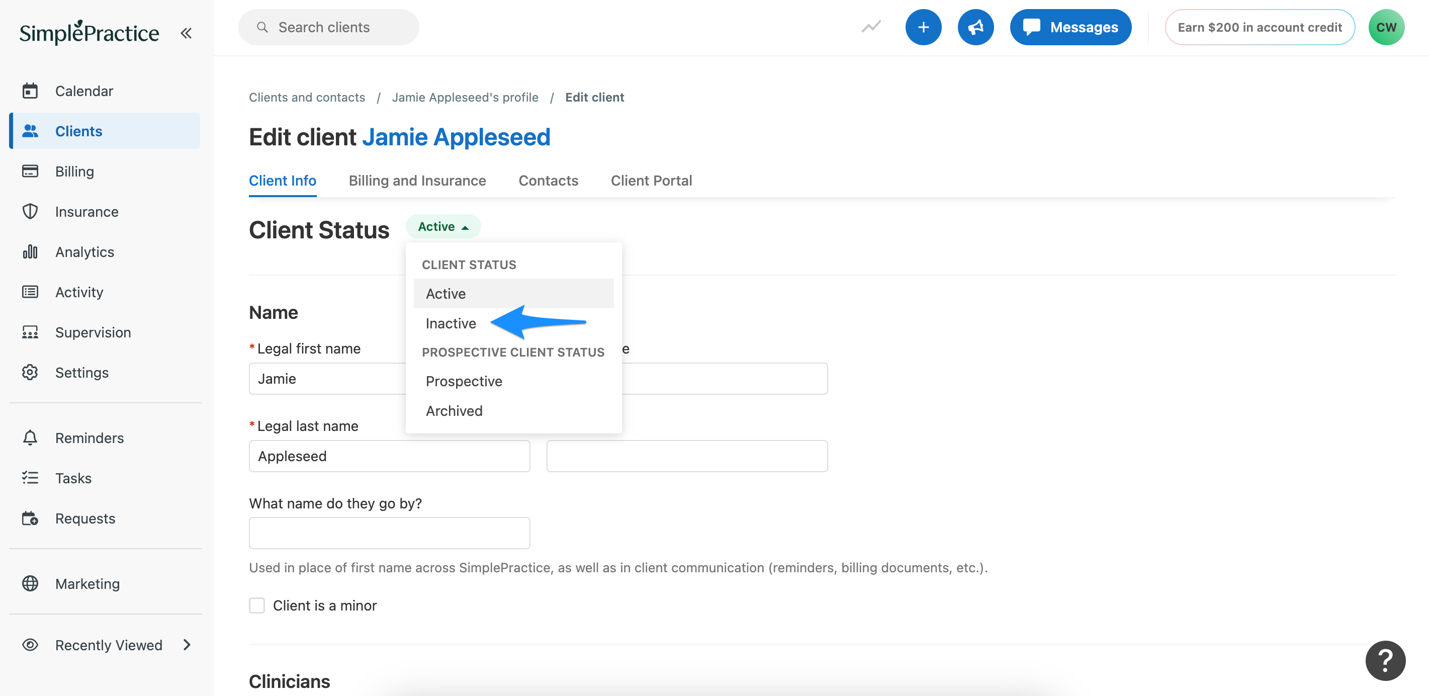 Deactivating and deleting a client profile – SimplePractice Support