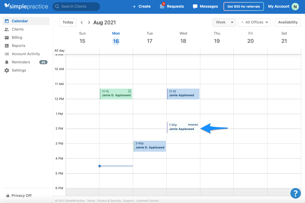 pendingappointment.simplepractice.calendarhomepage.png