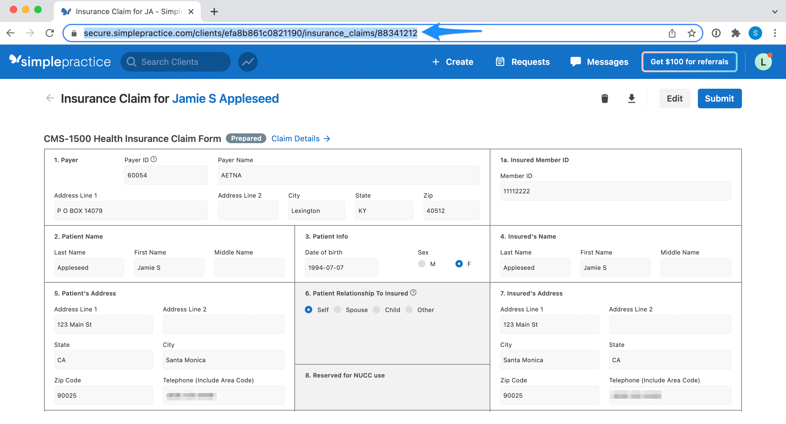 Sharing a secure URL with your help request – SimplePractice Support