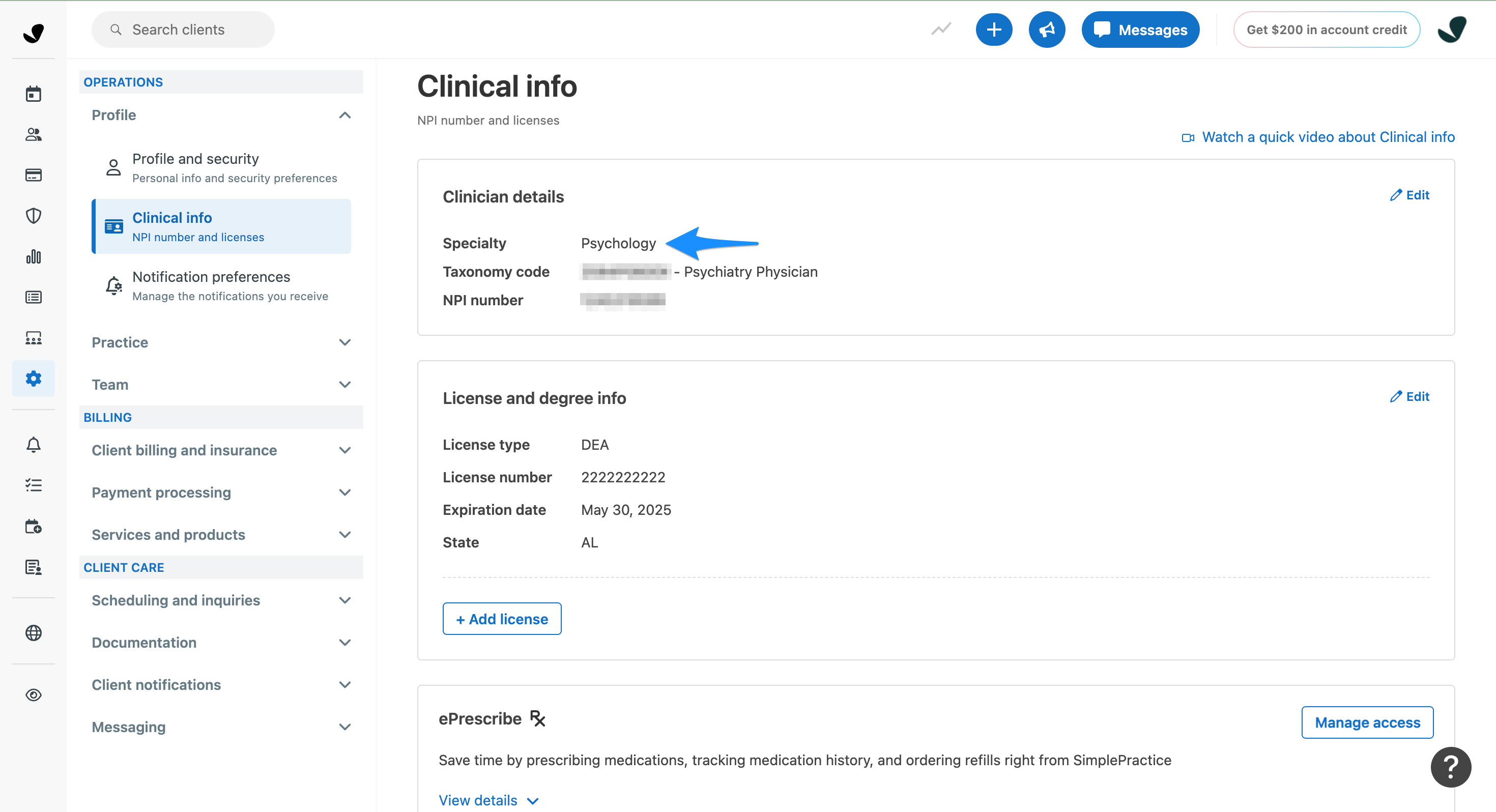 specialtyselection.simplepractice.clinicalinfo.png