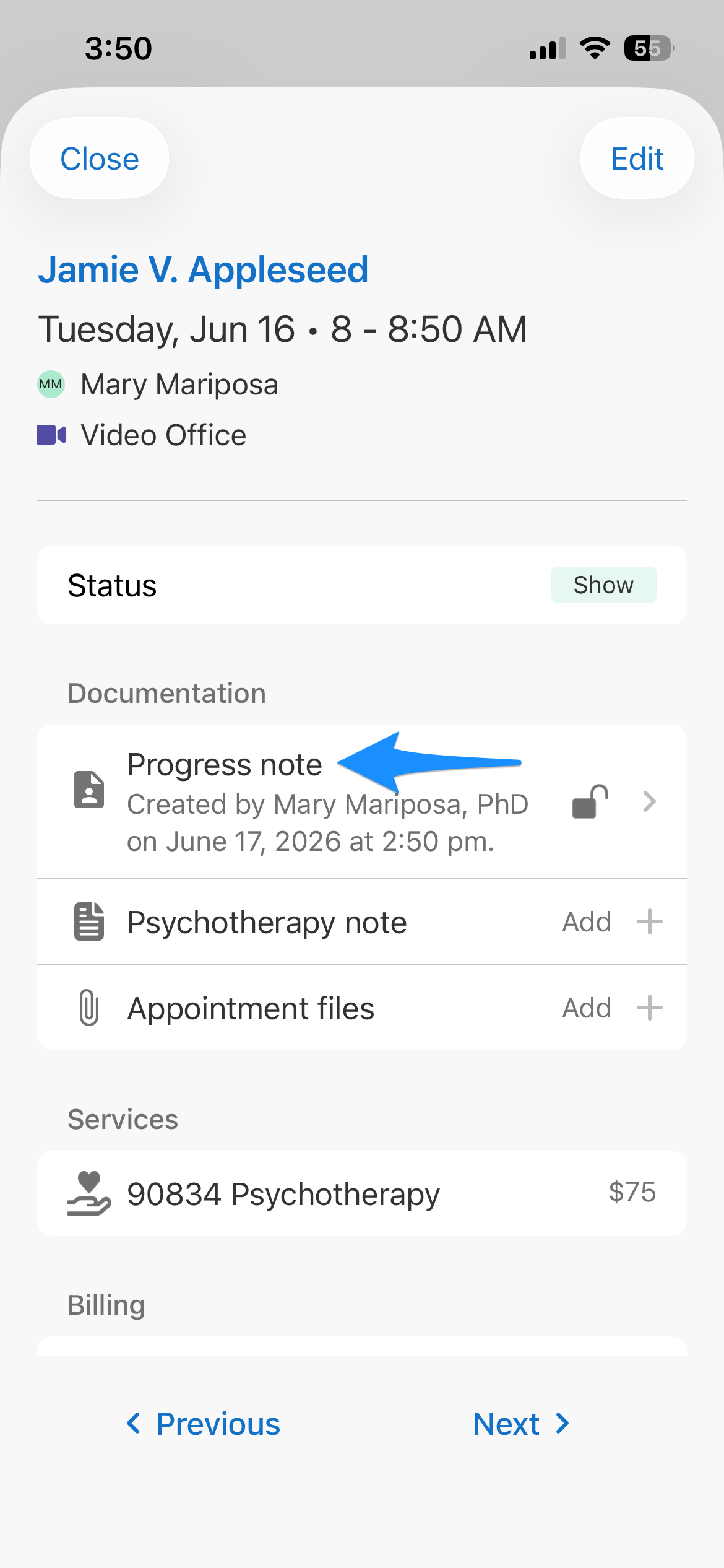 progressnotebutton.simplepractice.mobileretention.png
