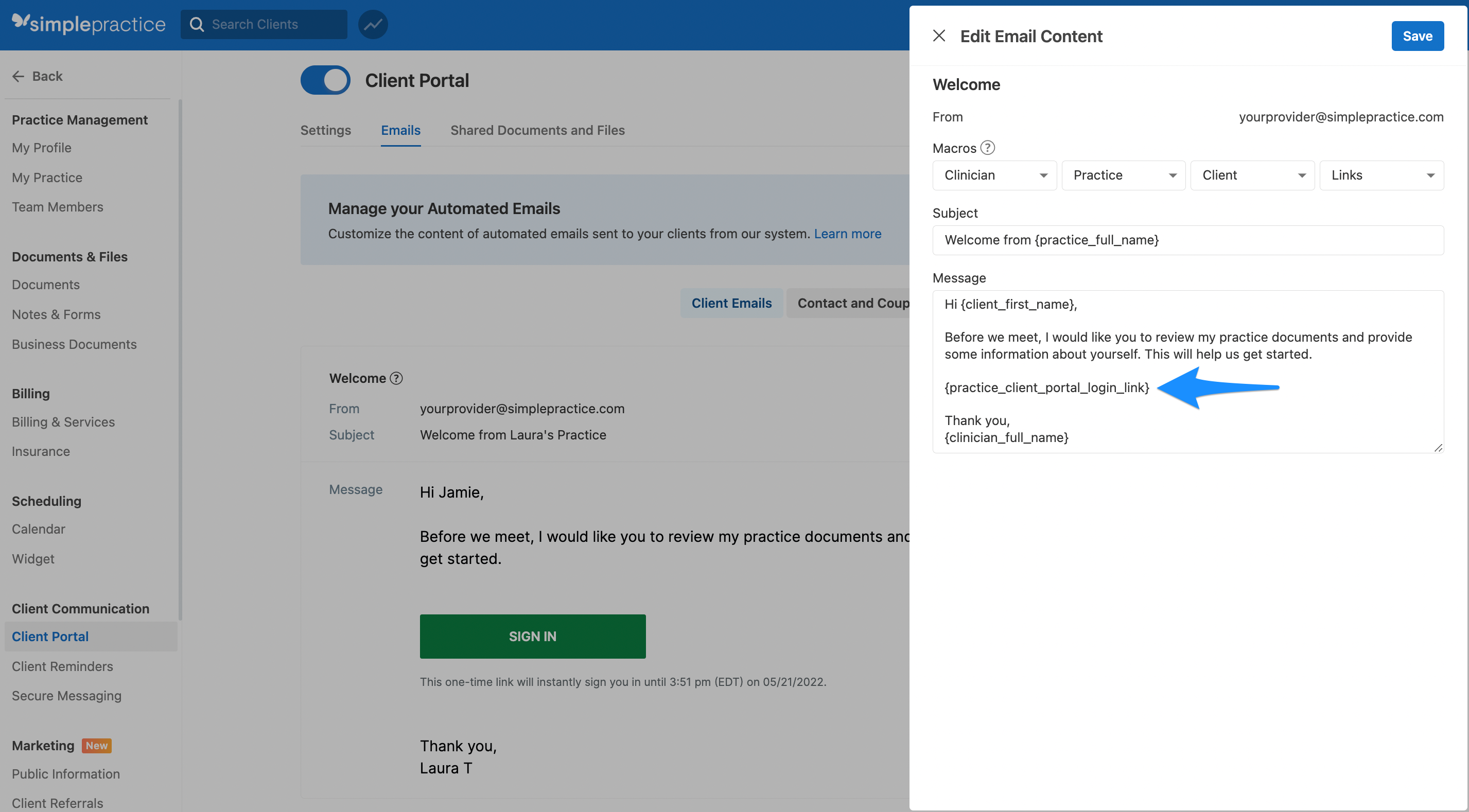 Setting Up The Client Portal SimplePractice Support