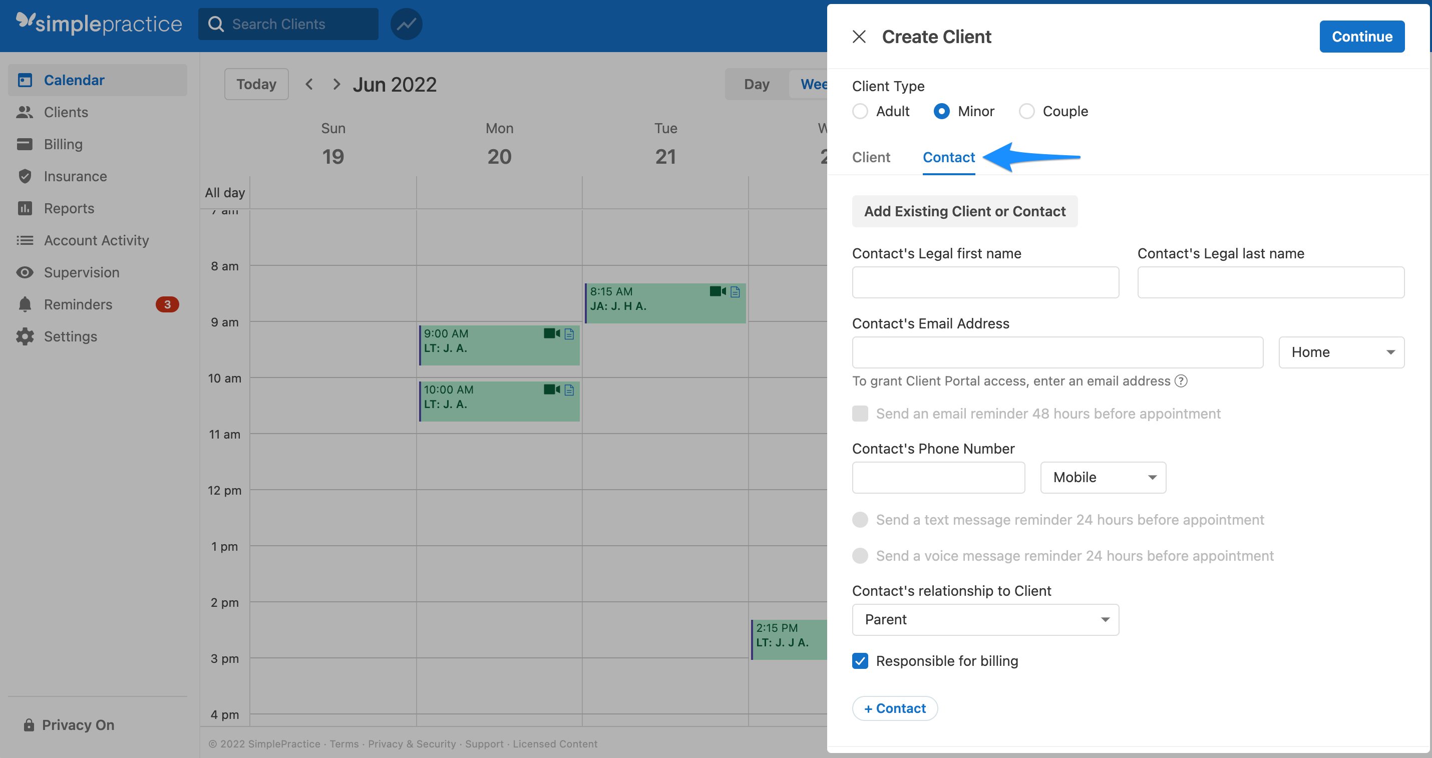 Enhanced Client Management for minors – SimplePractice Support