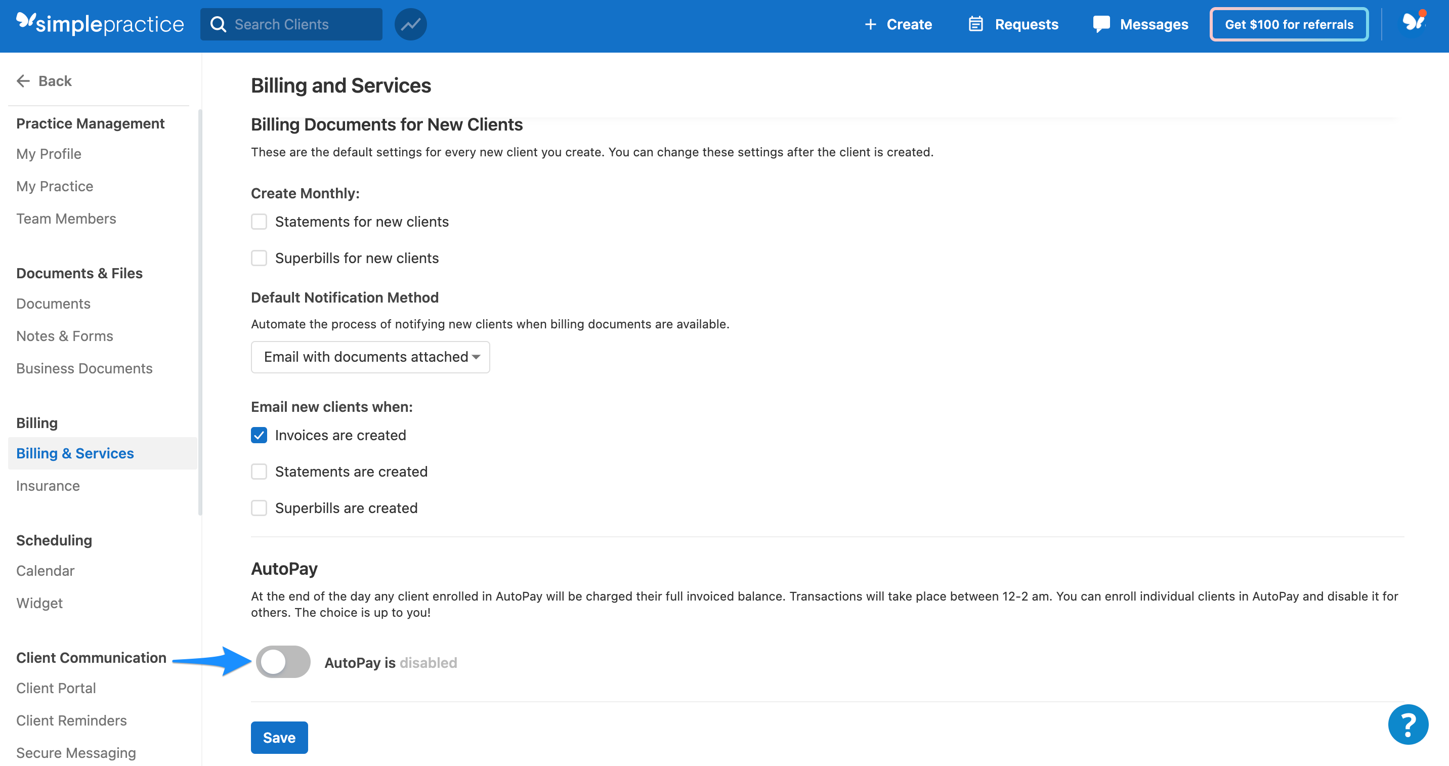 Setting up your billing and automations – SimplePractice Support