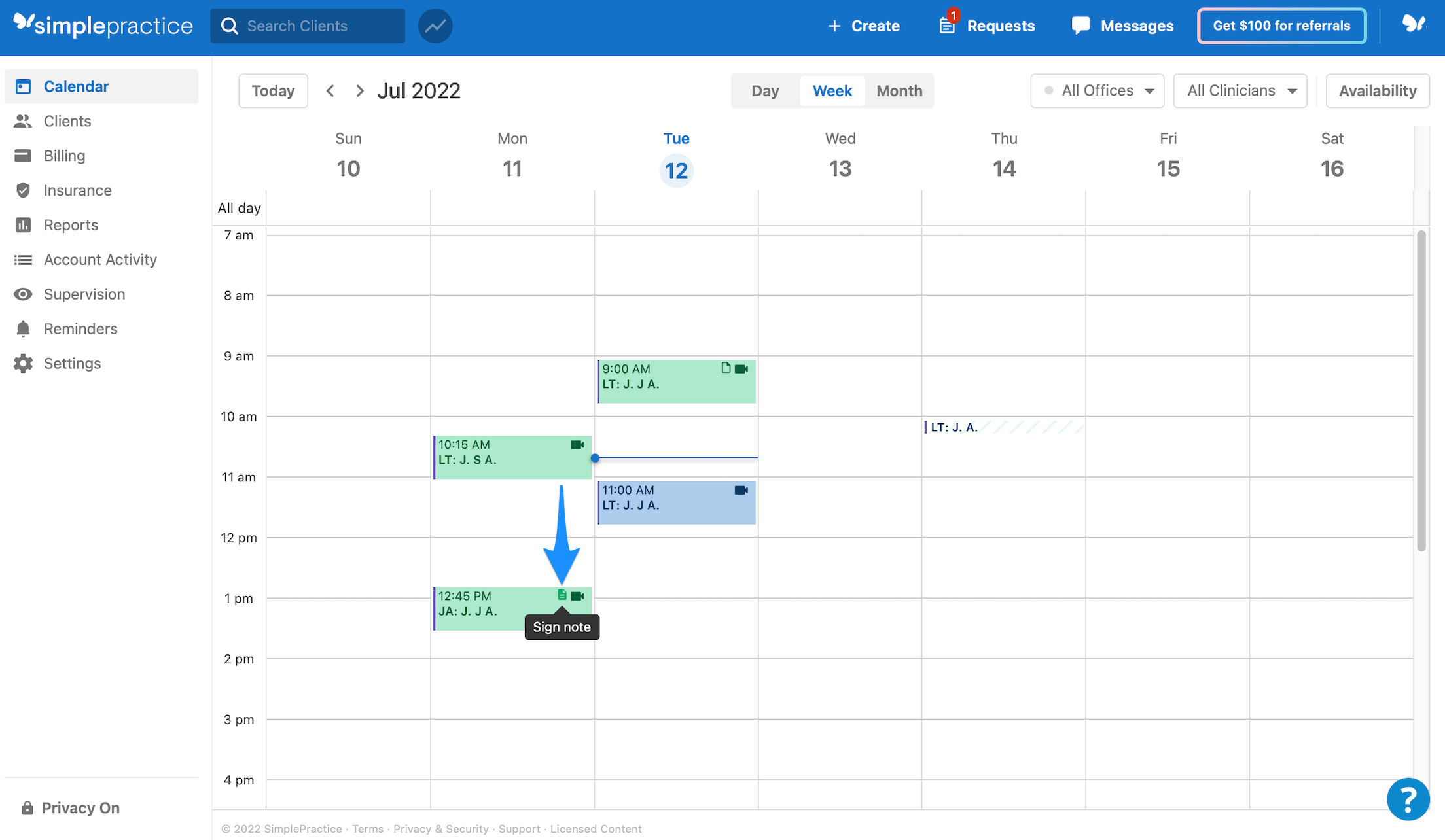 Navigating your calendar – SimplePractice Support