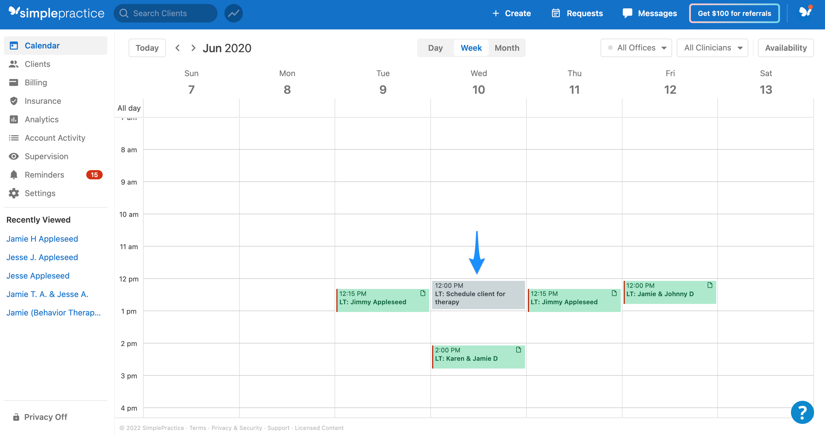 Getting started with the 2way Google Calendar sync SimplePractice