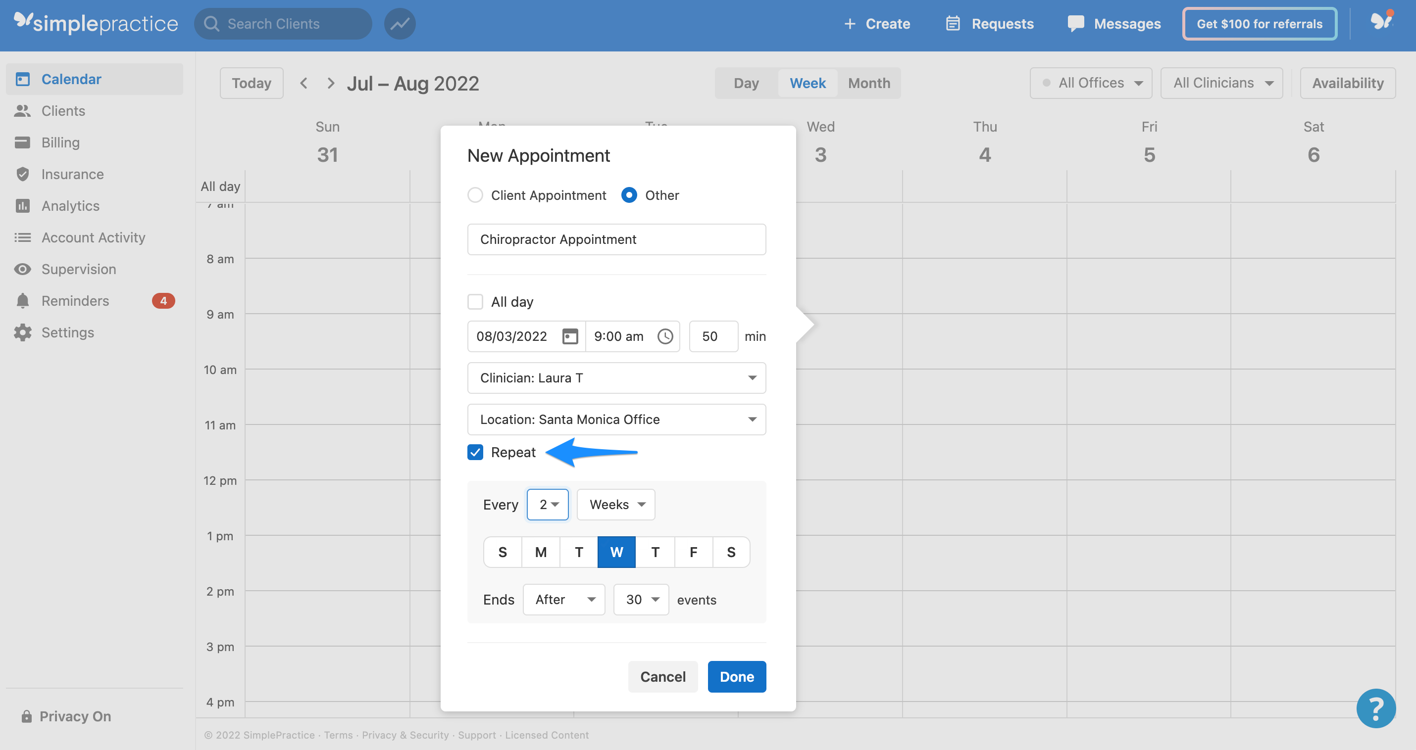 Adding and managing appointments – SimplePractice Support