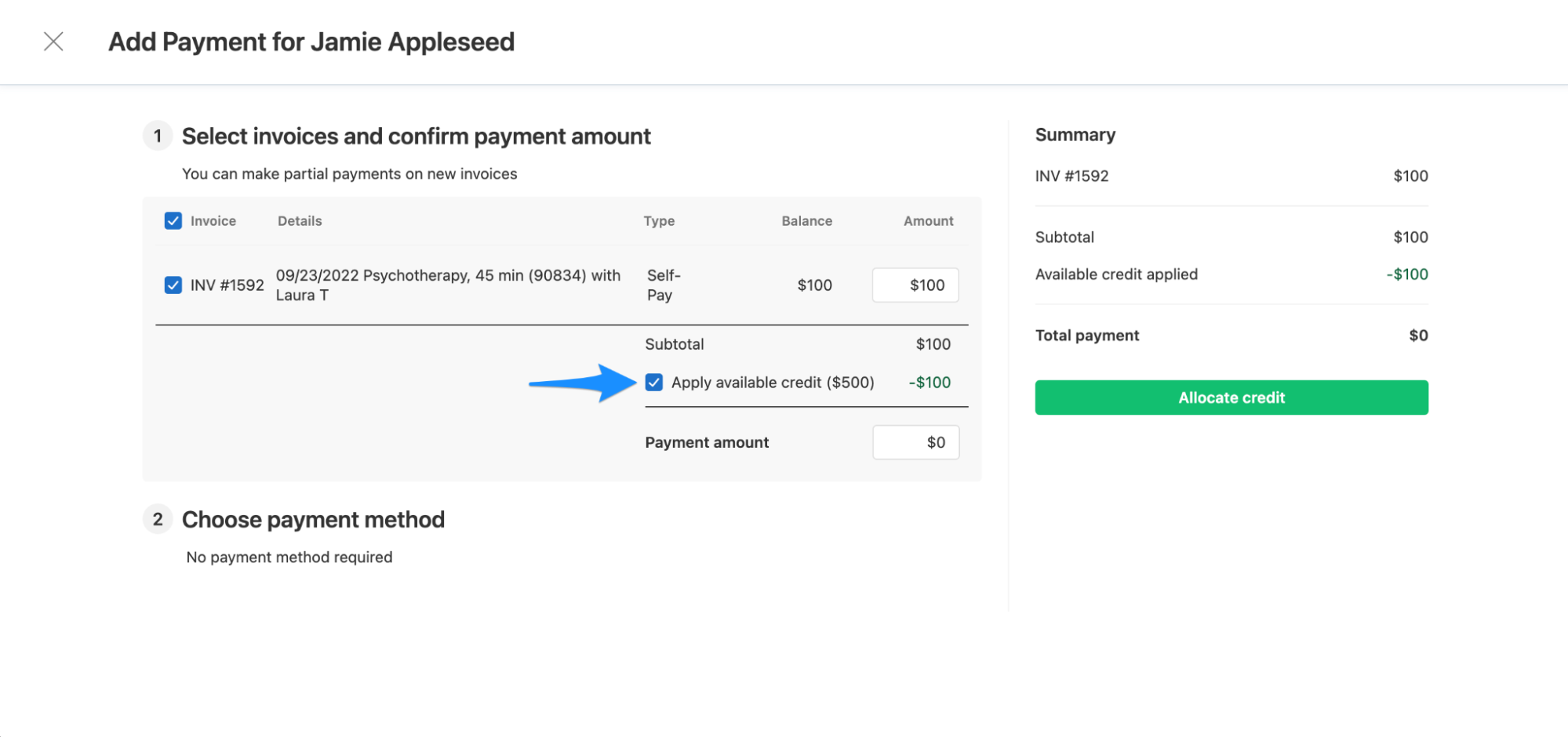 applyavailablecredit.simplepractice.billing.png